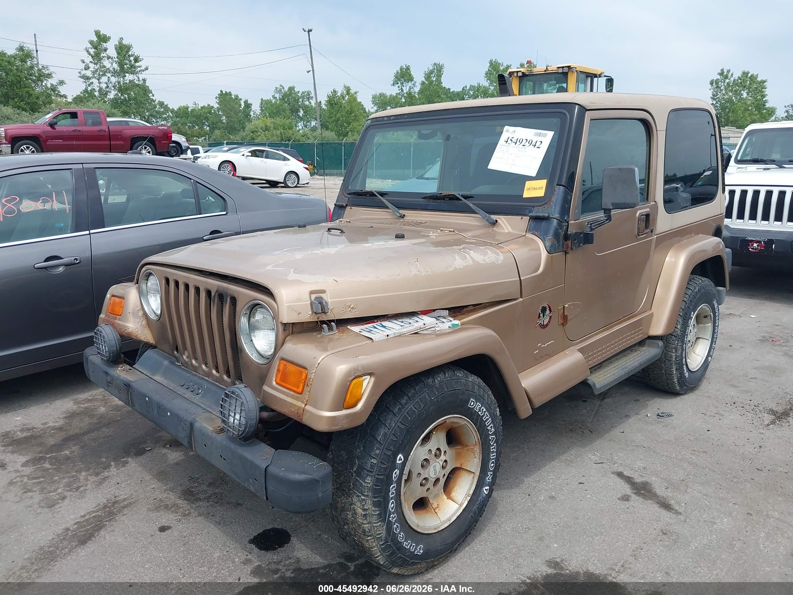 2000 Jeep Wrangler Sahara Beige vin: 1J4FA59S4YP754511