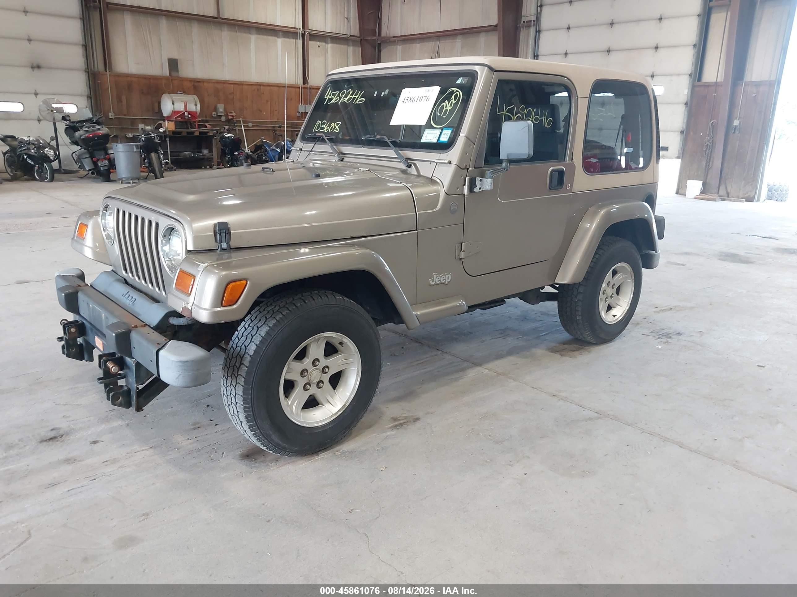 2004 Jeep Wrangler Sahara Желто-коричневый vin: 1J4FA59S64P757582