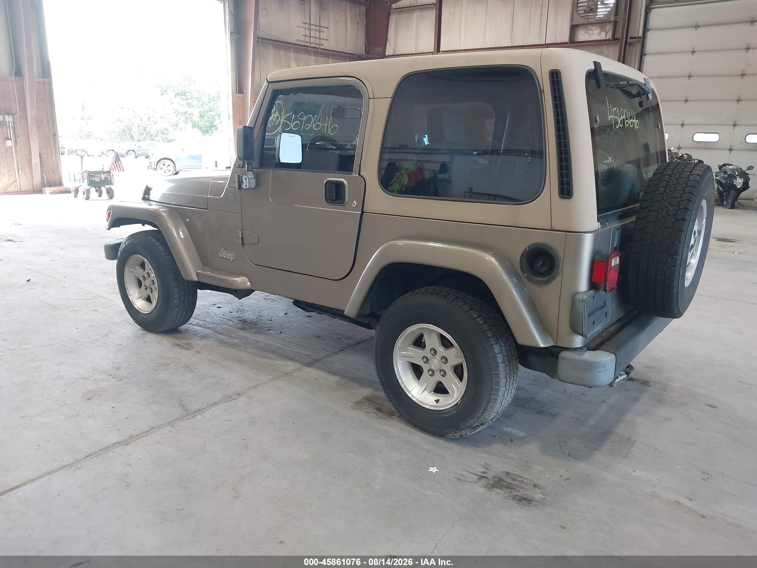 2004 Jeep Wrangler Sahara Желто-коричневый vin: 1J4FA59S64P757582