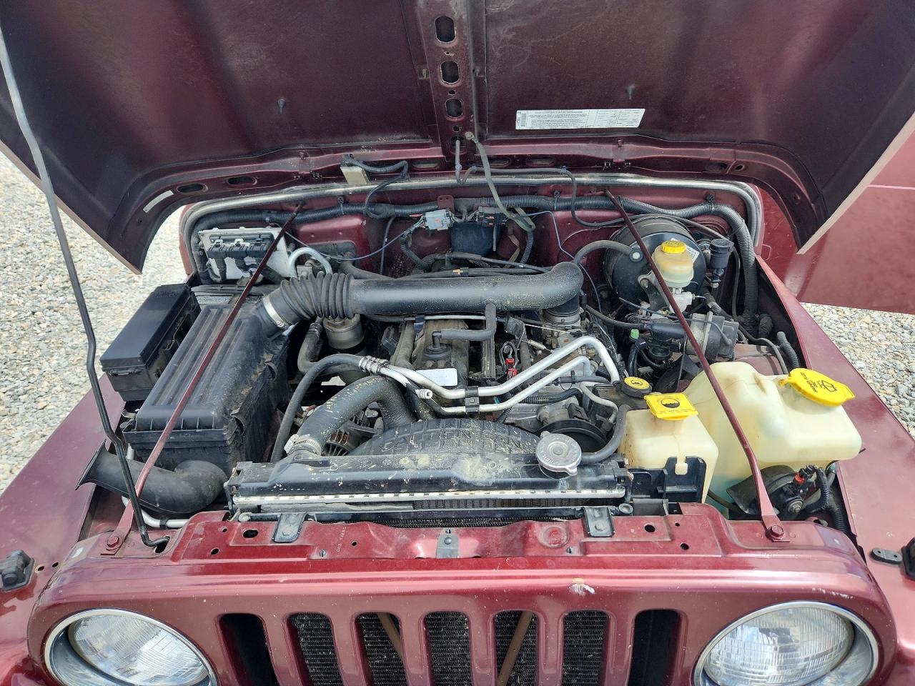 2004 Jeep Wrangler / Tj Sahara Burgundy vin: 1J4FA59S84P703457
