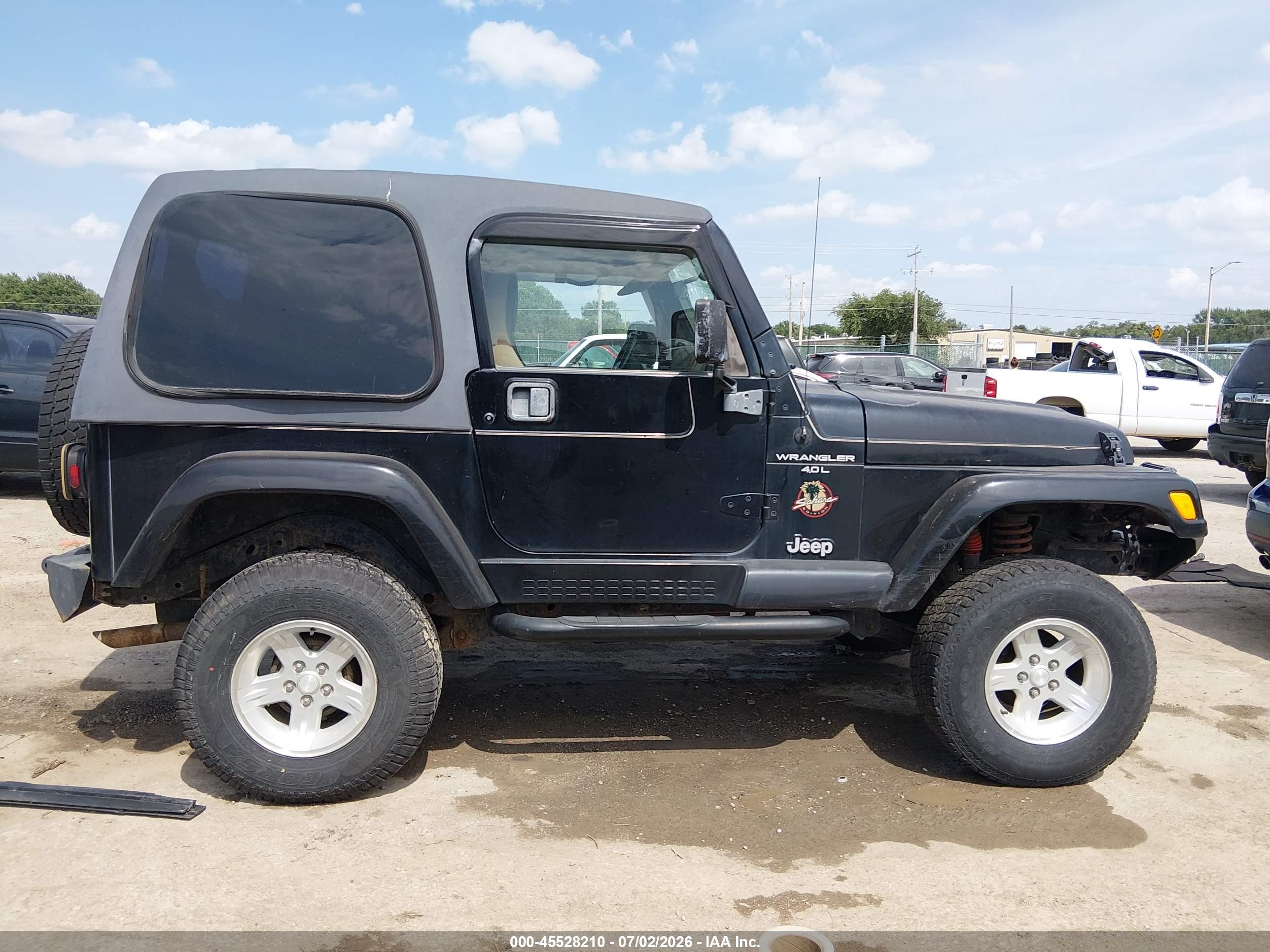 2000 Jeep Wrangler Sahara Черный vin: 1J4FA59S8YP792615