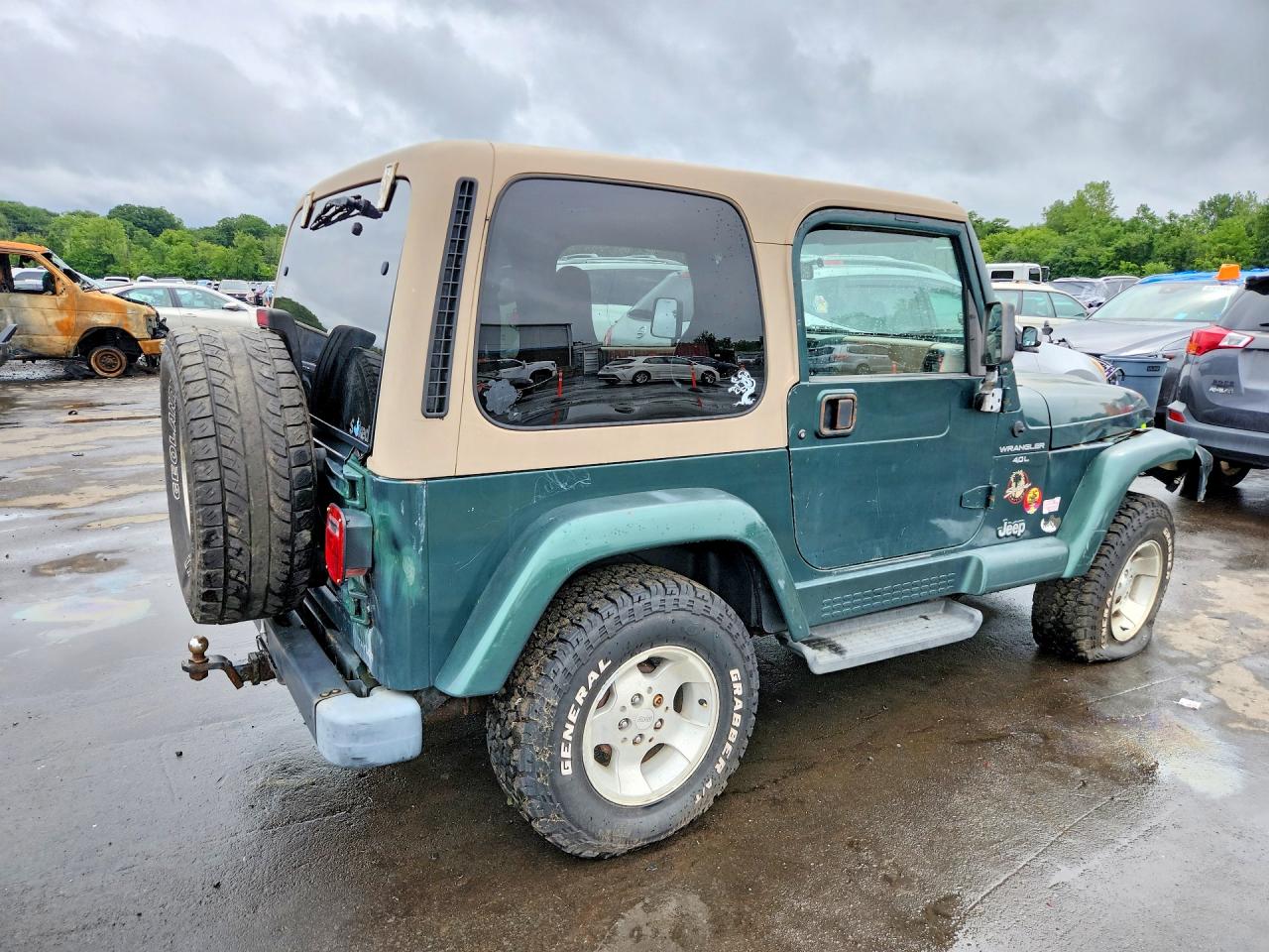 2000 Jeep Wrangler / Tj Sahara Зеленый vin: 1J4FA59SXYP770552