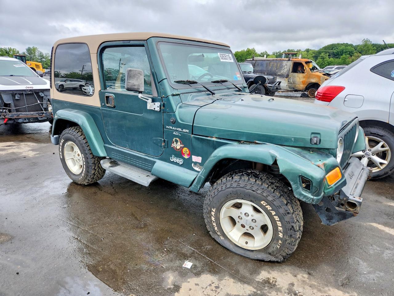 2000 Jeep Wrangler / Tj Sahara Зеленый vin: 1J4FA59SXYP770552