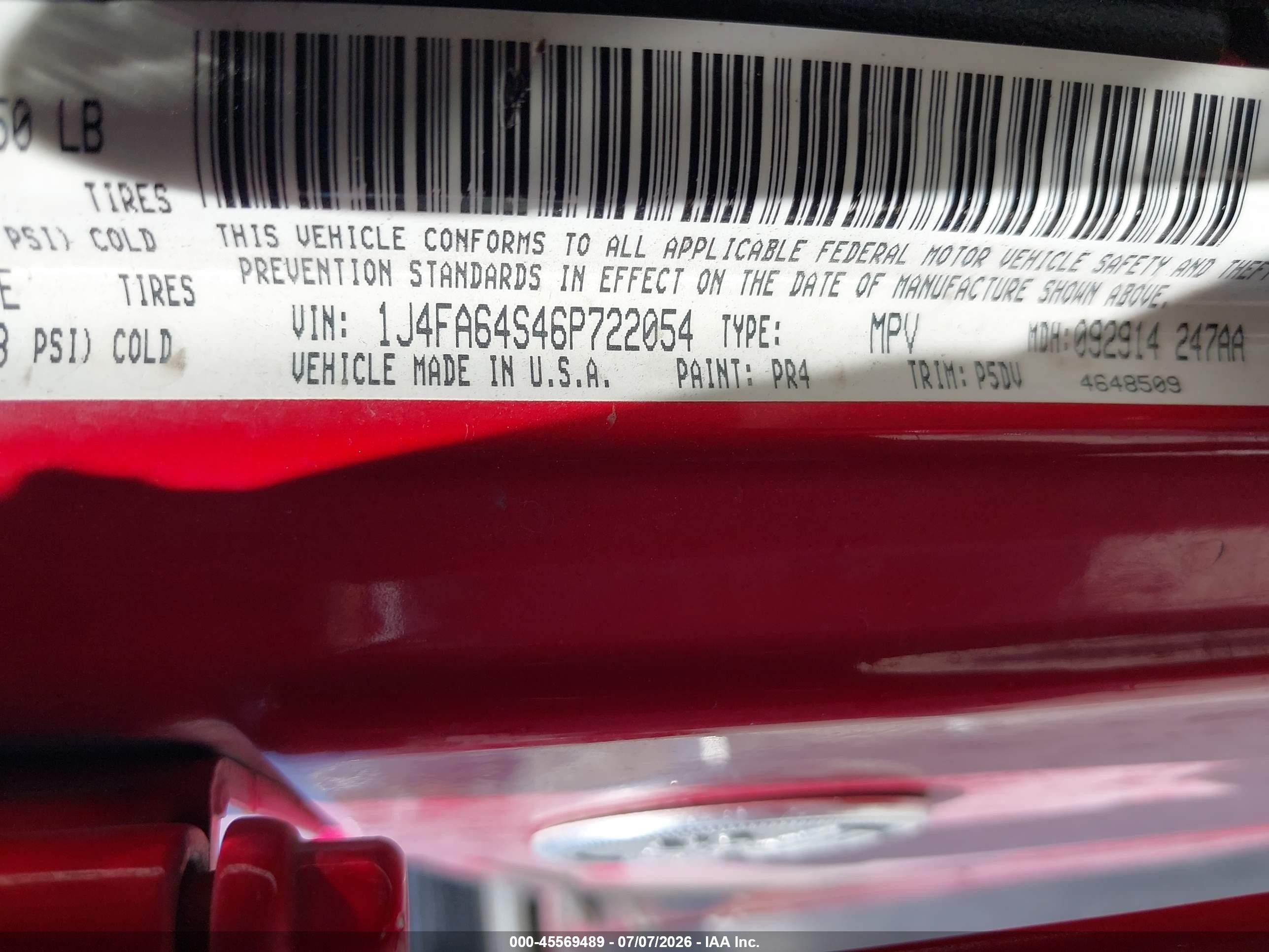 2006 Jeep Wrangler Unlimited Rubicon Red vin: 1J4FA64S46P722054