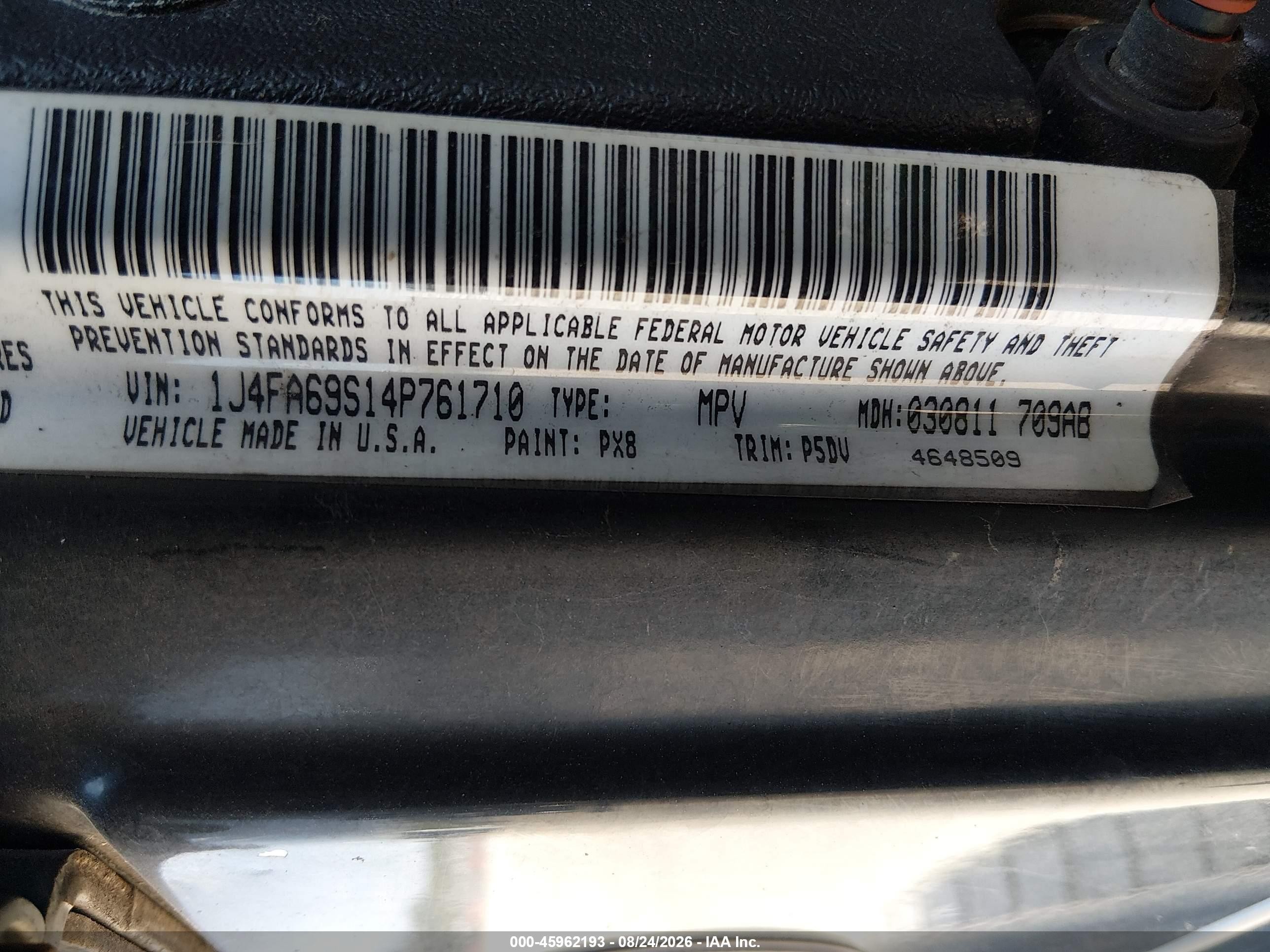 2004 Jeep Wrangler Rubicon Черный vin: 1J4FA69S14P761710