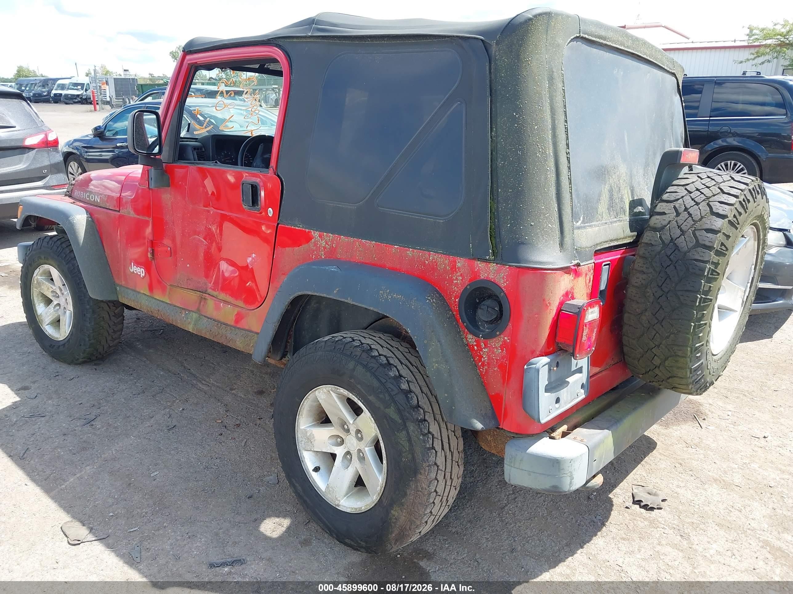 2004 Jeep Wrangler Rubicon Red vin: 1J4FA69S44P708337