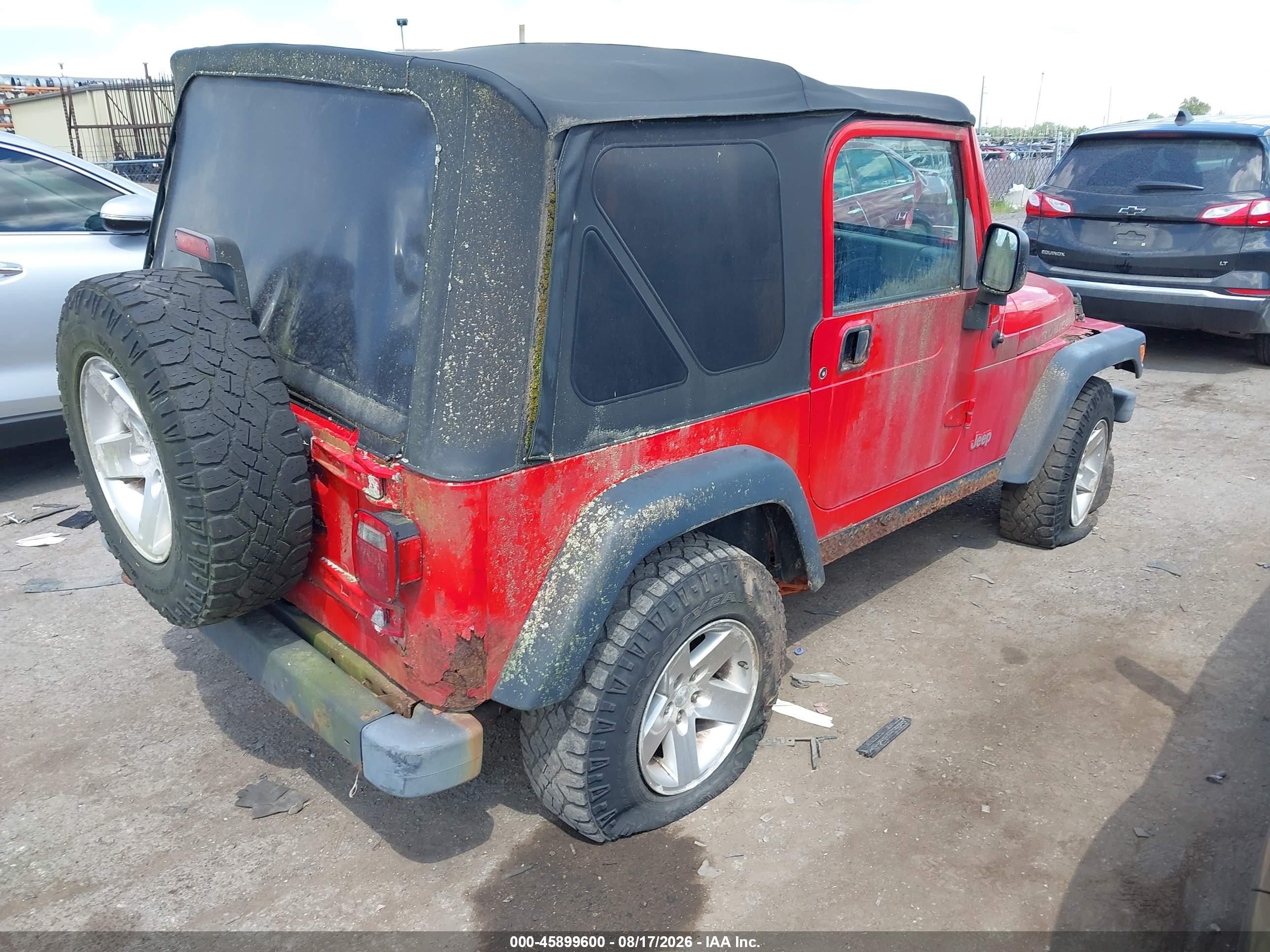 2004 Jeep Wrangler Rubicon Red vin: 1J4FA69S44P708337