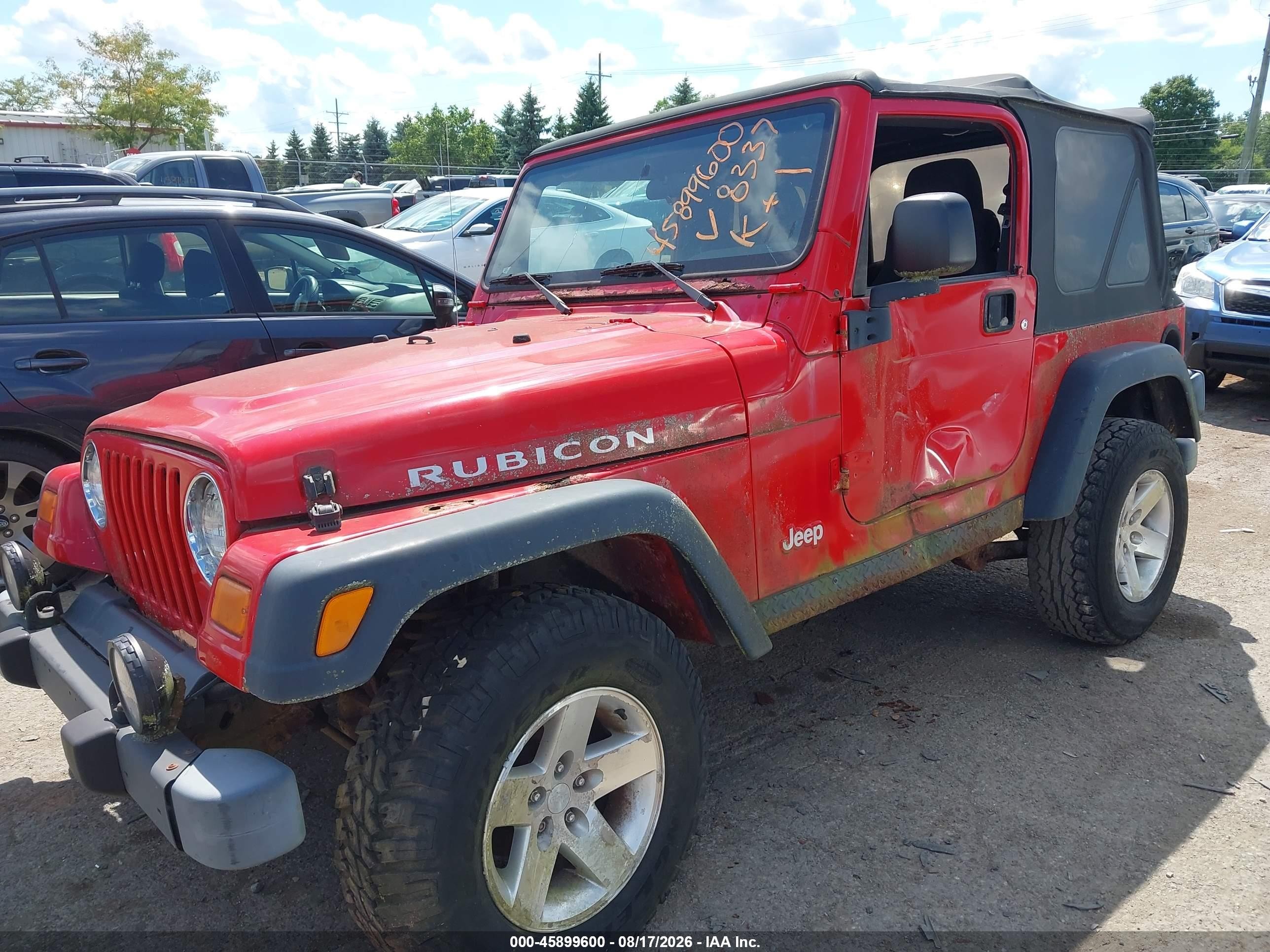 2004 Jeep Wrangler Rubicon Red vin: 1J4FA69S44P708337