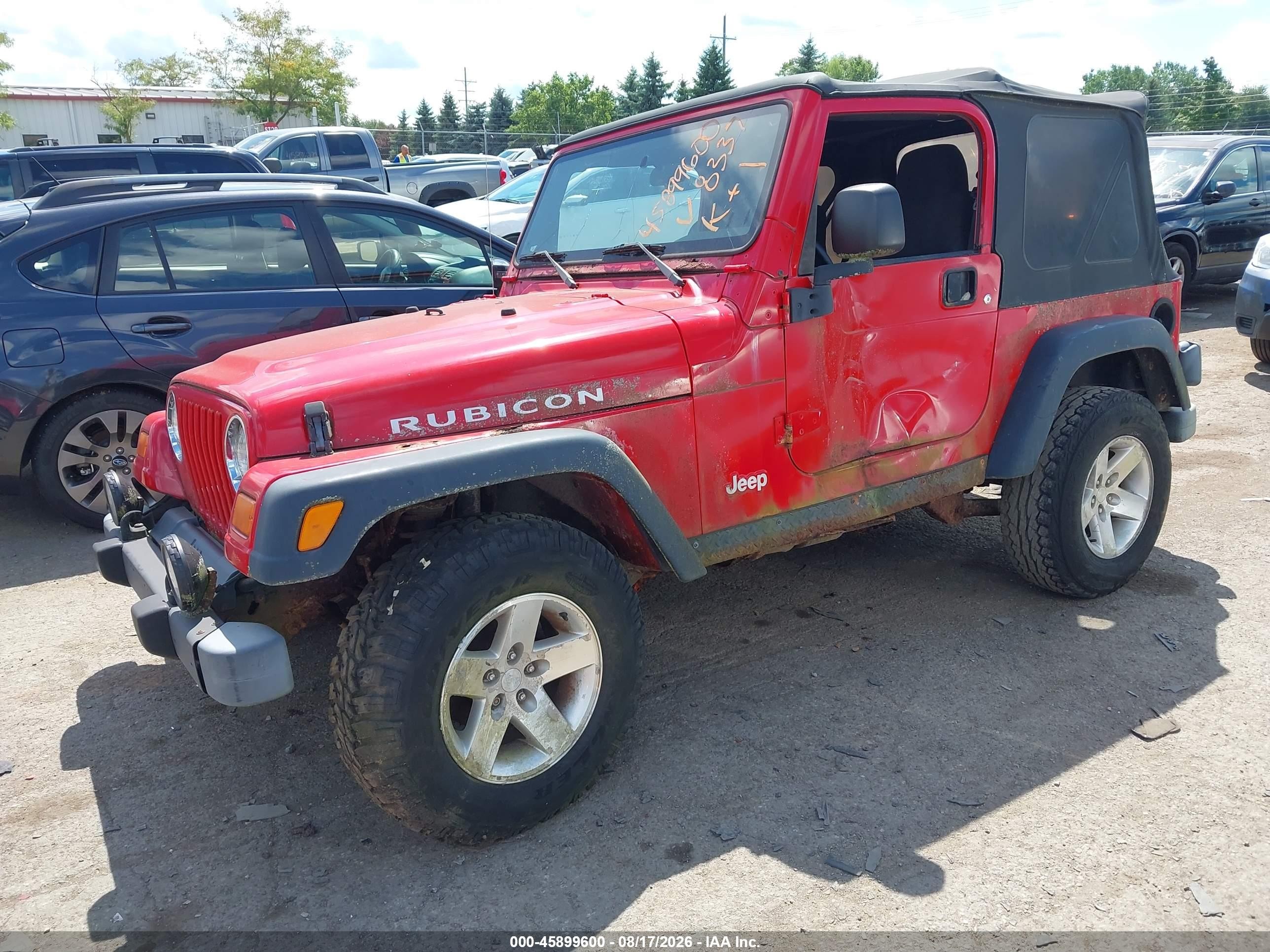 2004 Jeep Wrangler Rubicon Red vin: 1J4FA69S44P708337