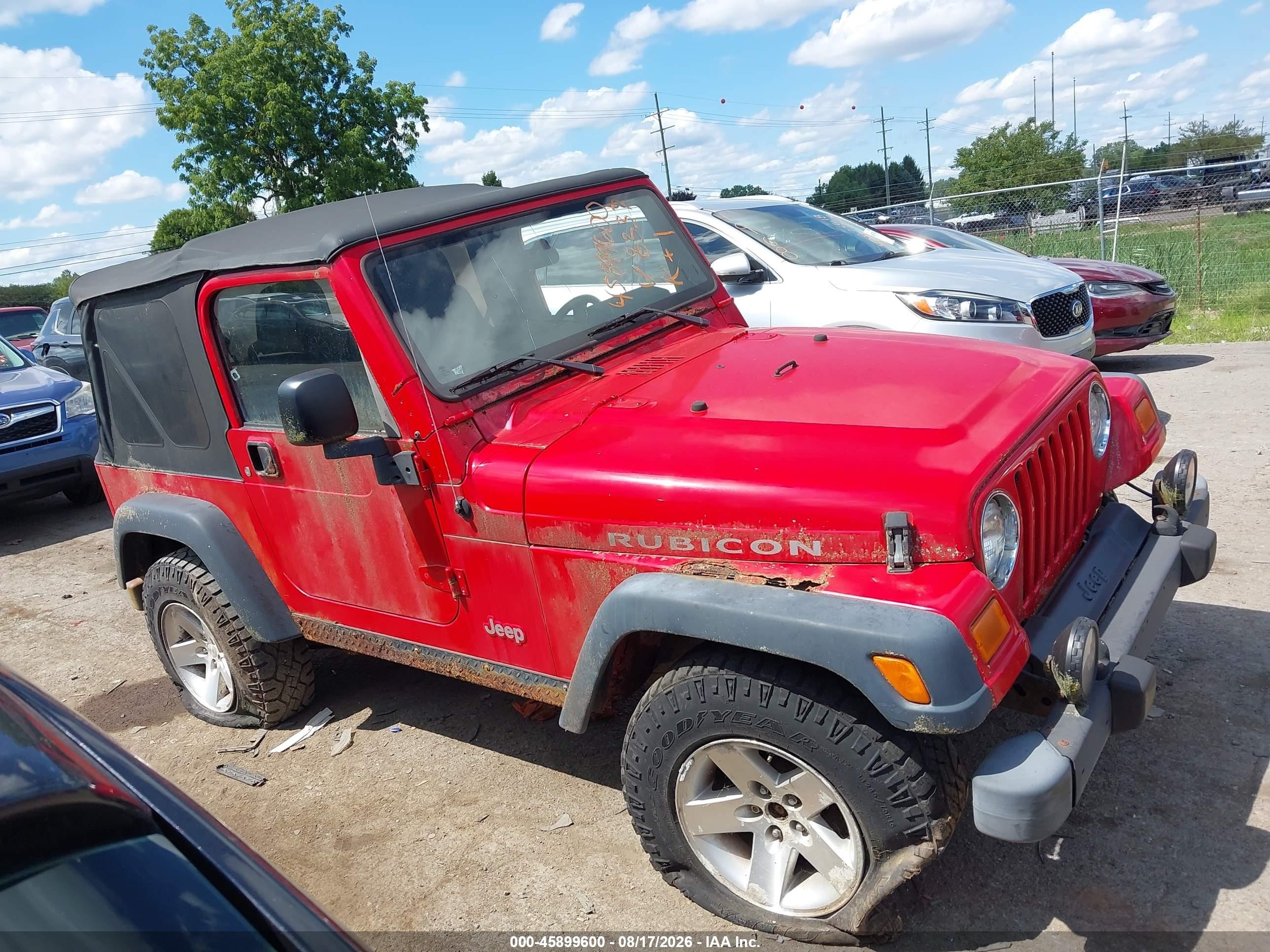 2004 Jeep Wrangler Rubicon Red vin: 1J4FA69S44P708337