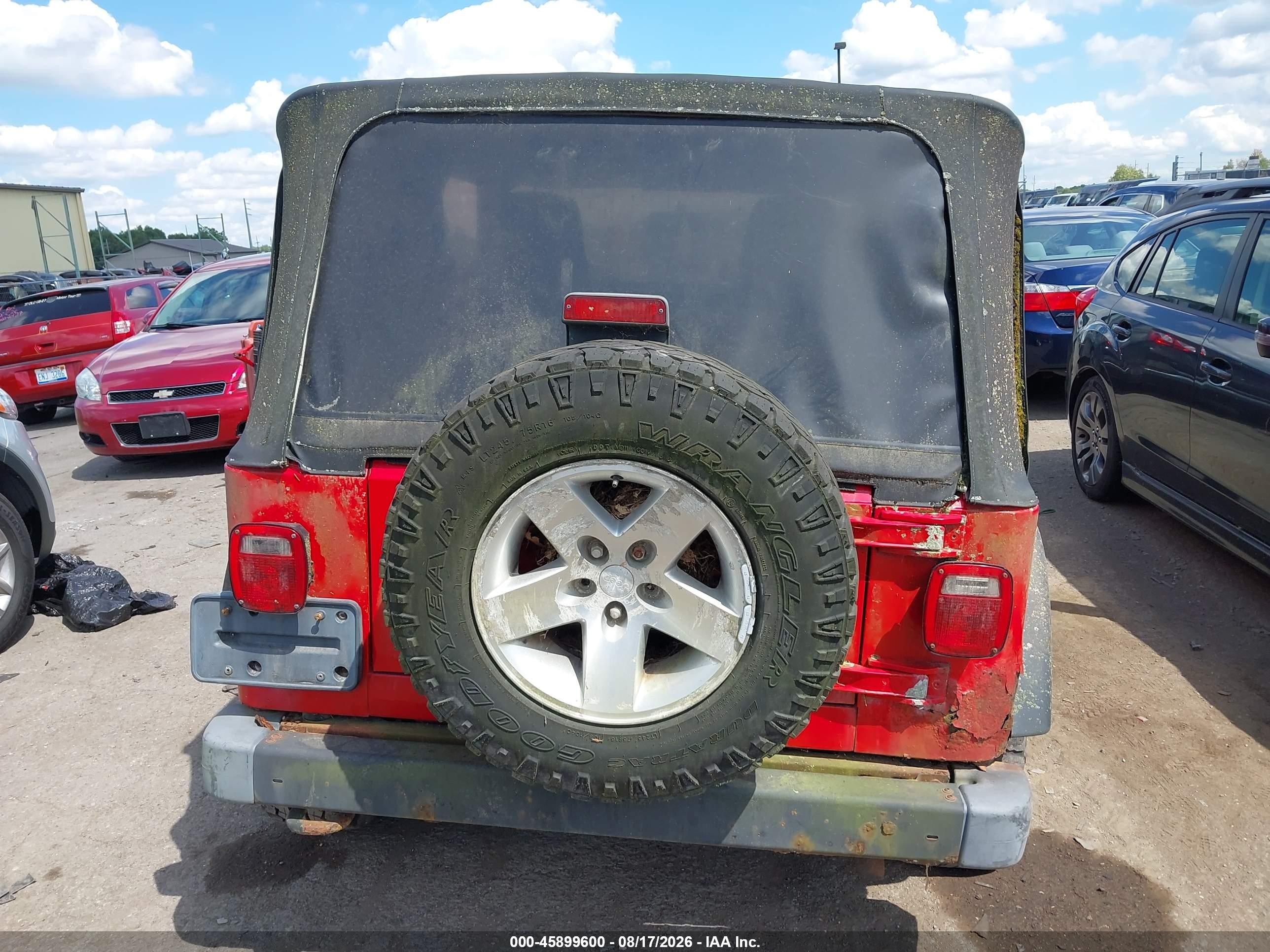 2004 Jeep Wrangler Rubicon Red vin: 1J4FA69S44P708337