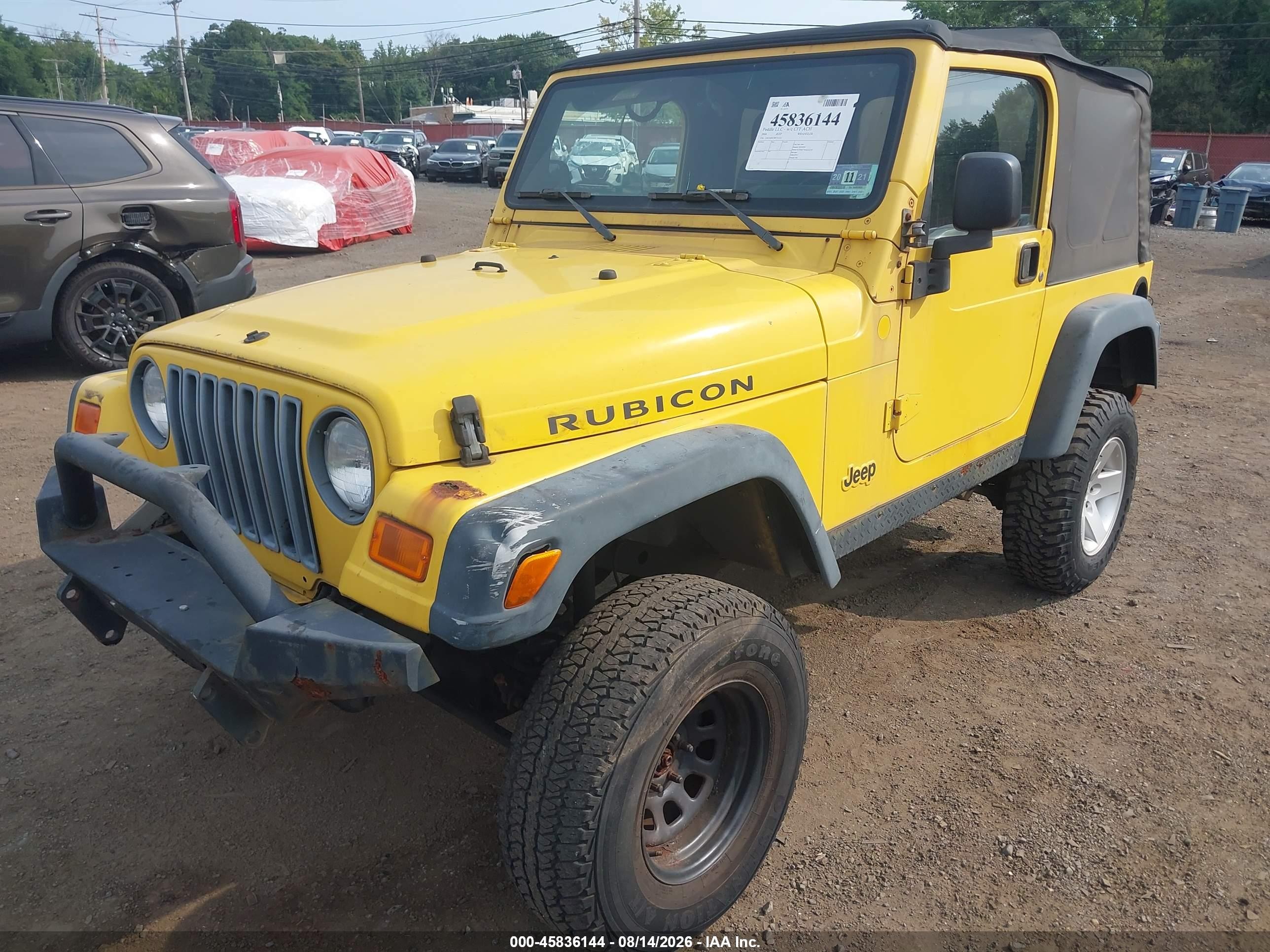 2004 Jeep Wrangler Rubicon Yellow vin: 1J4FA69S74P711331