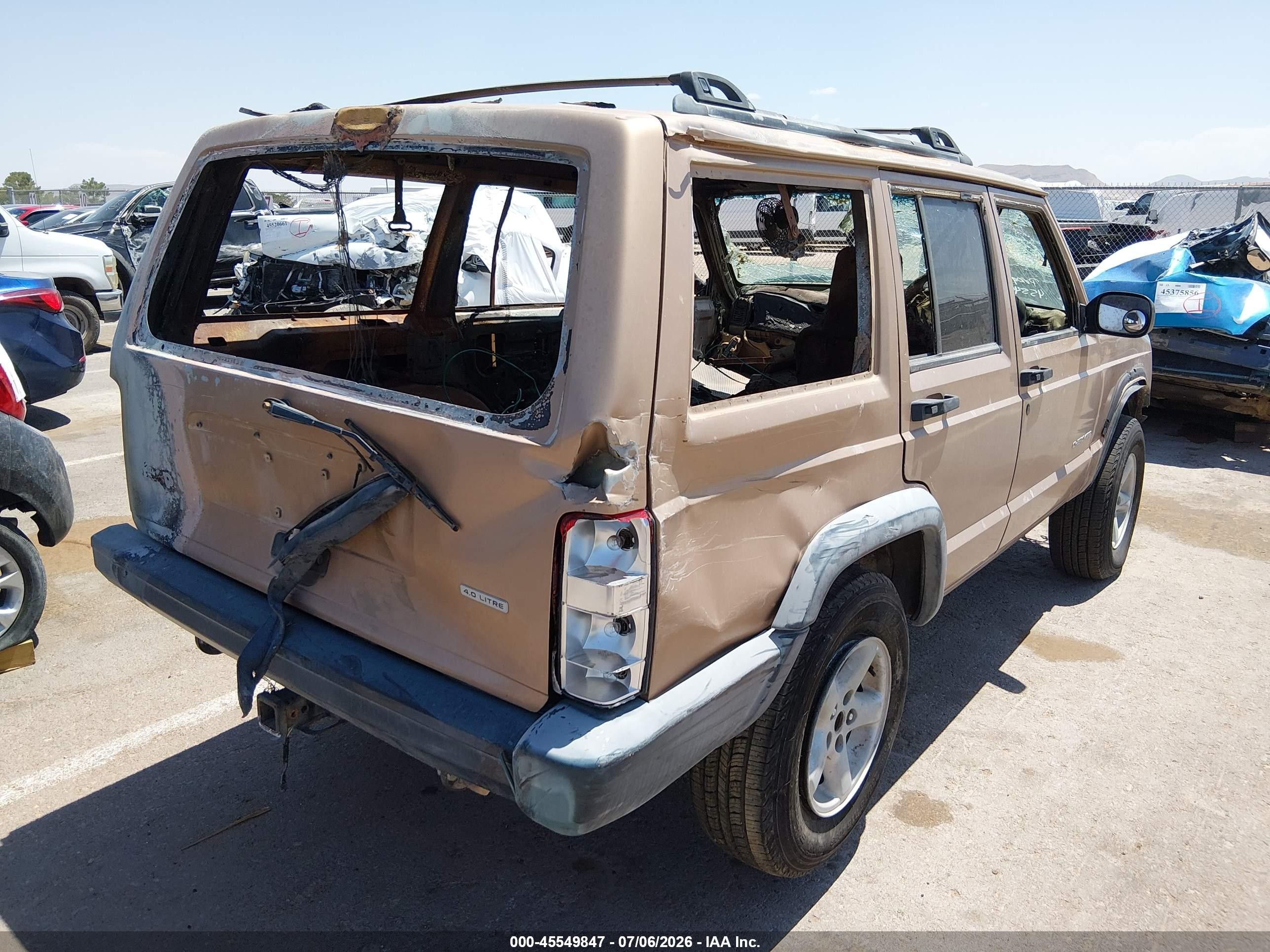 2000 Jeep Cherokee Rhd Rural Letter Carrier Tan vin: 1J4FB28S3YL242467