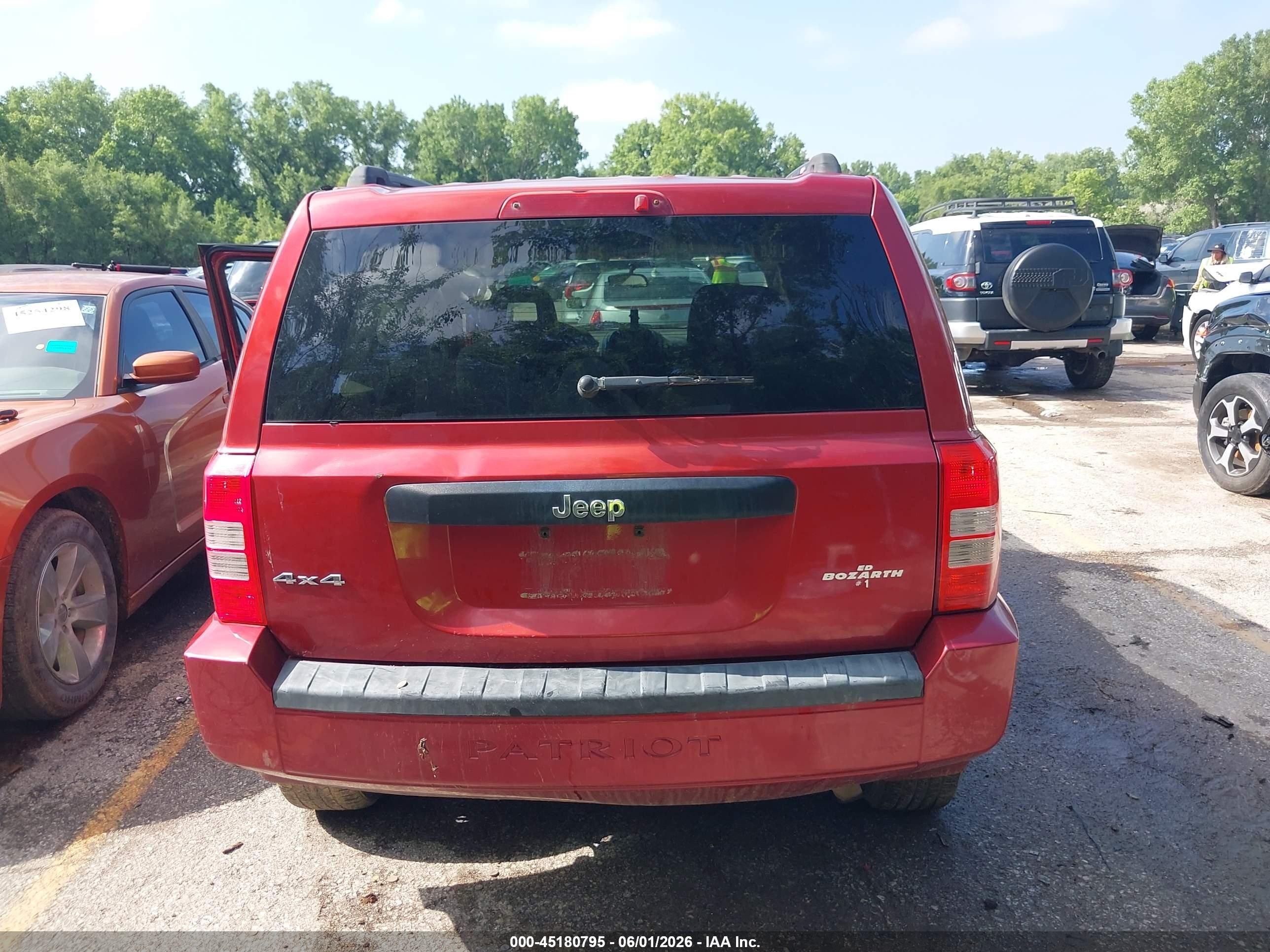 2009 Jeep Patriot Sport Red vin: 1J4FF28B09D205781