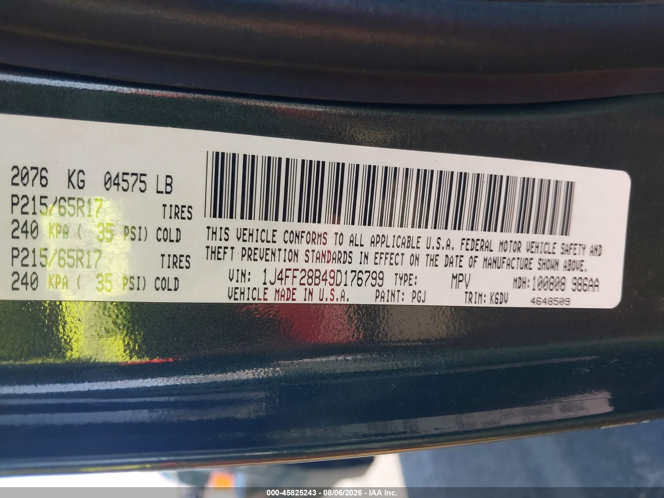 2009 Jeep Patriot Sport Green vin: 1J4FF28B49D176799