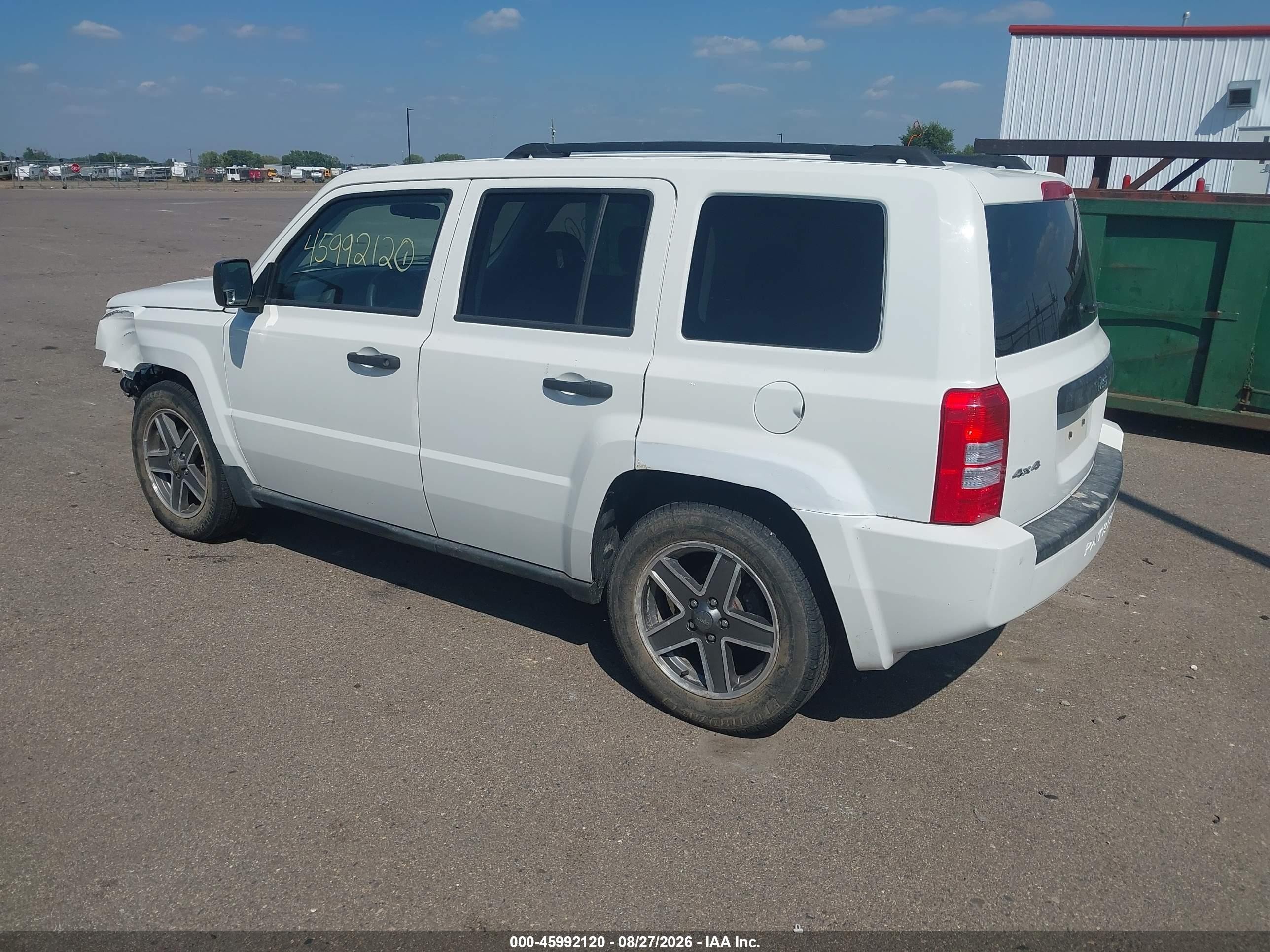 2009 Jeep Patriot Sport White vin: 1J4FF28B49D229260