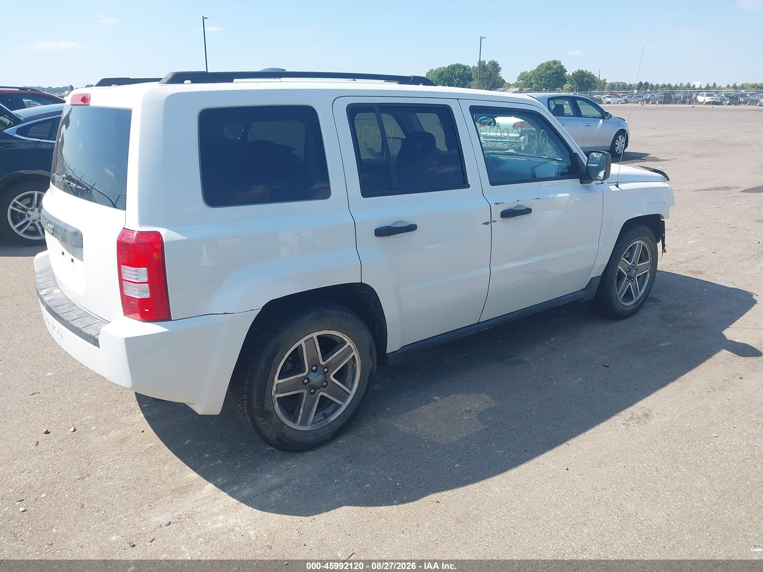2009 Jeep Patriot Sport White vin: 1J4FF28B49D229260