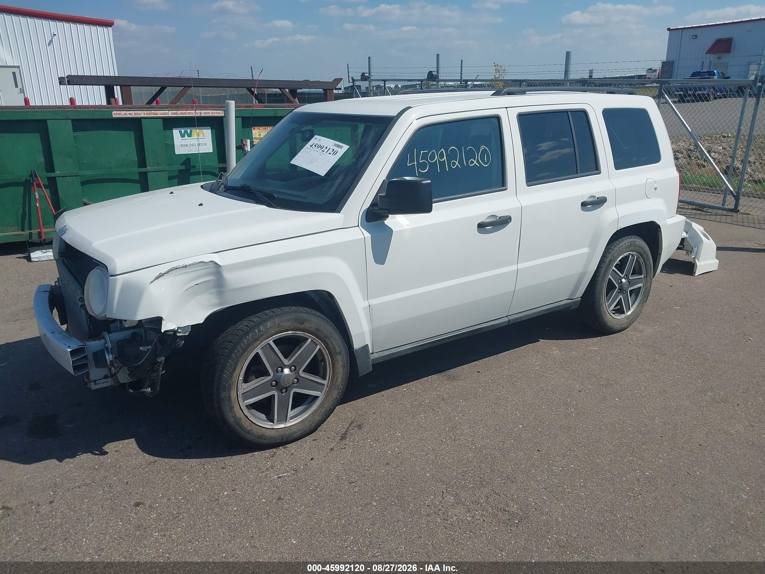 2009 Jeep Patriot Sport White vin: 1J4FF28B49D229260