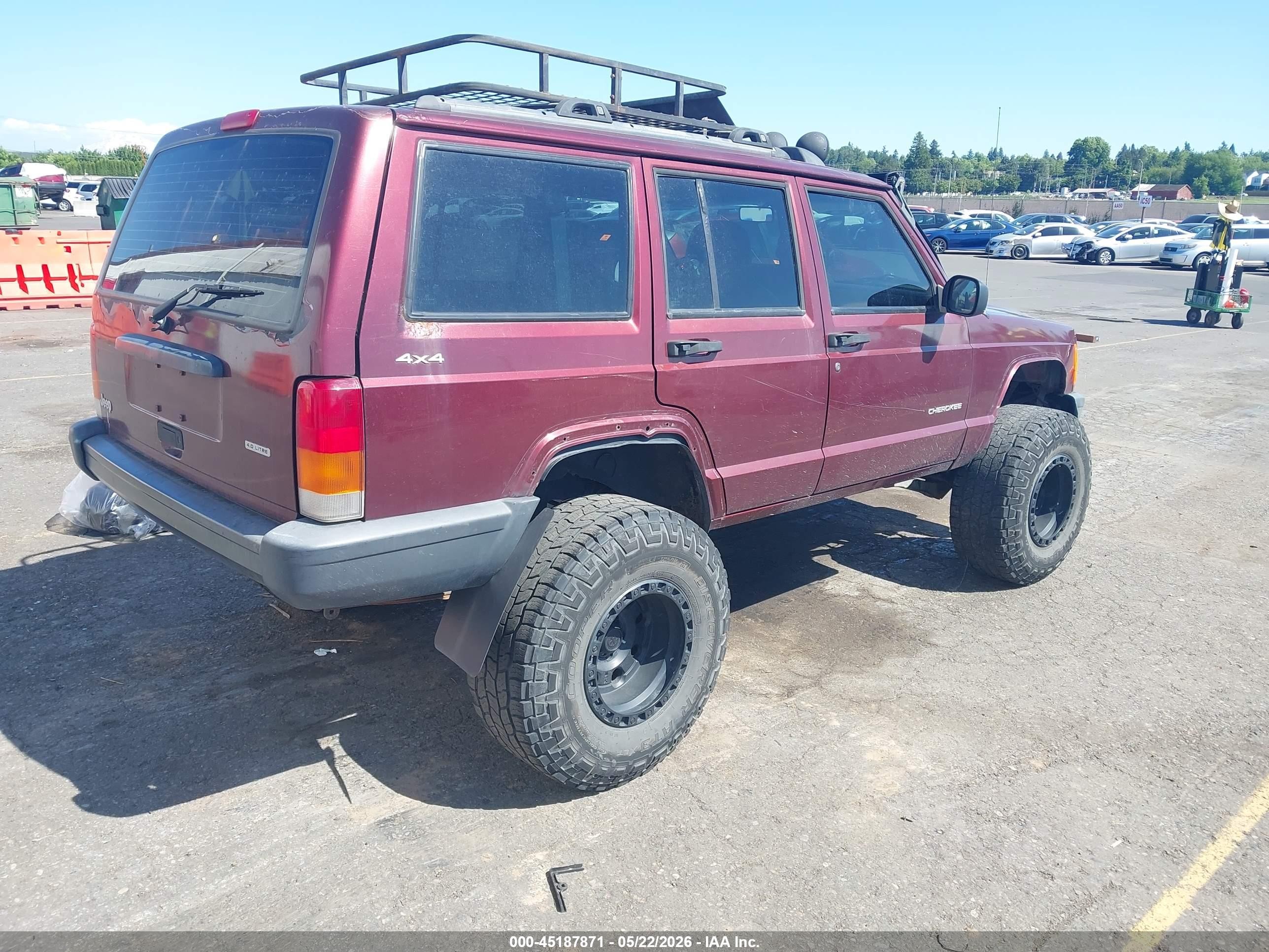 2000 Jeep Cherokee Se Maroon vin: 1J4FF28S5YL236416