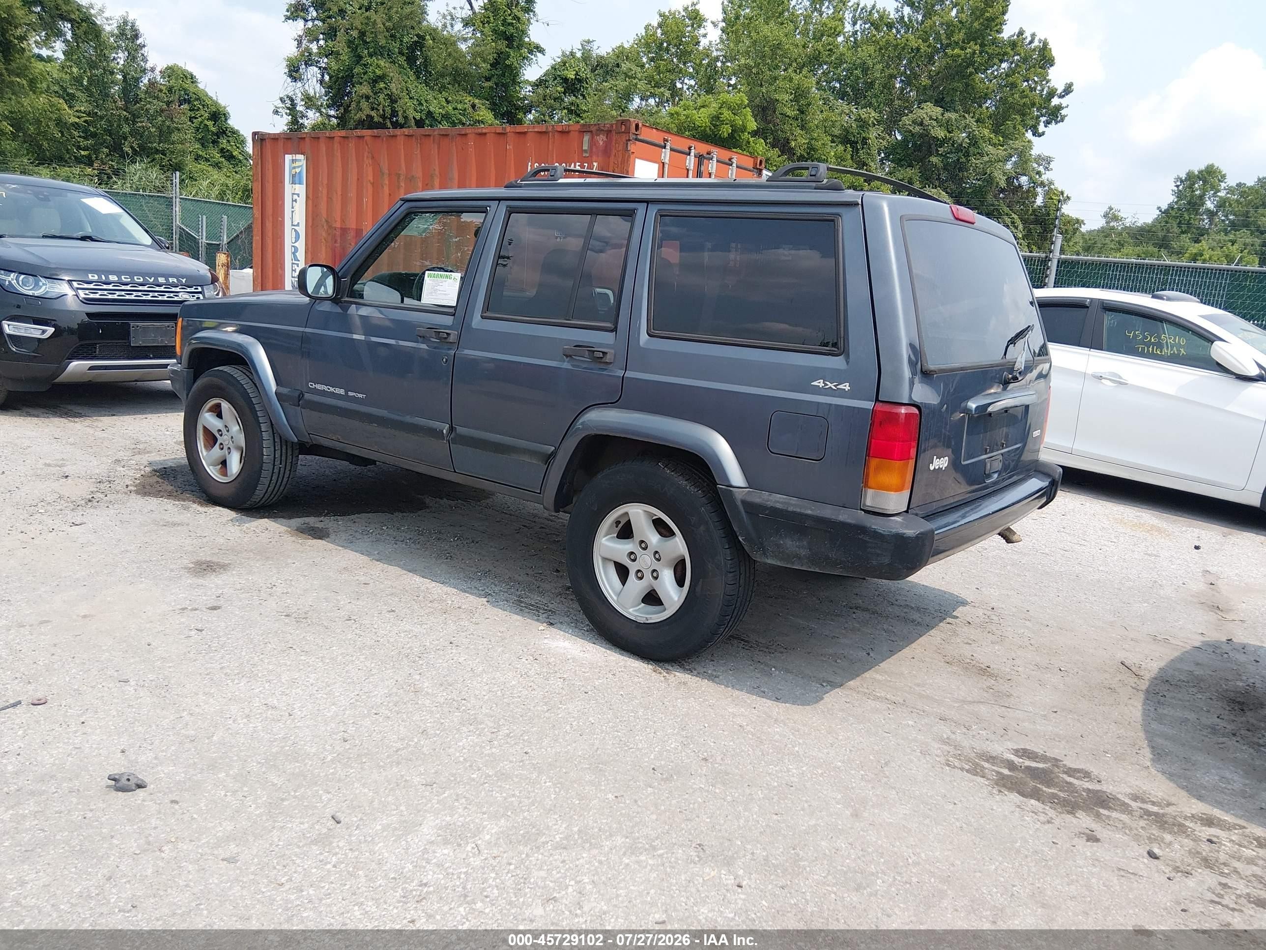 2001 Jeep Cherokee Sport Gray vin: 1J4FF48S21L579380