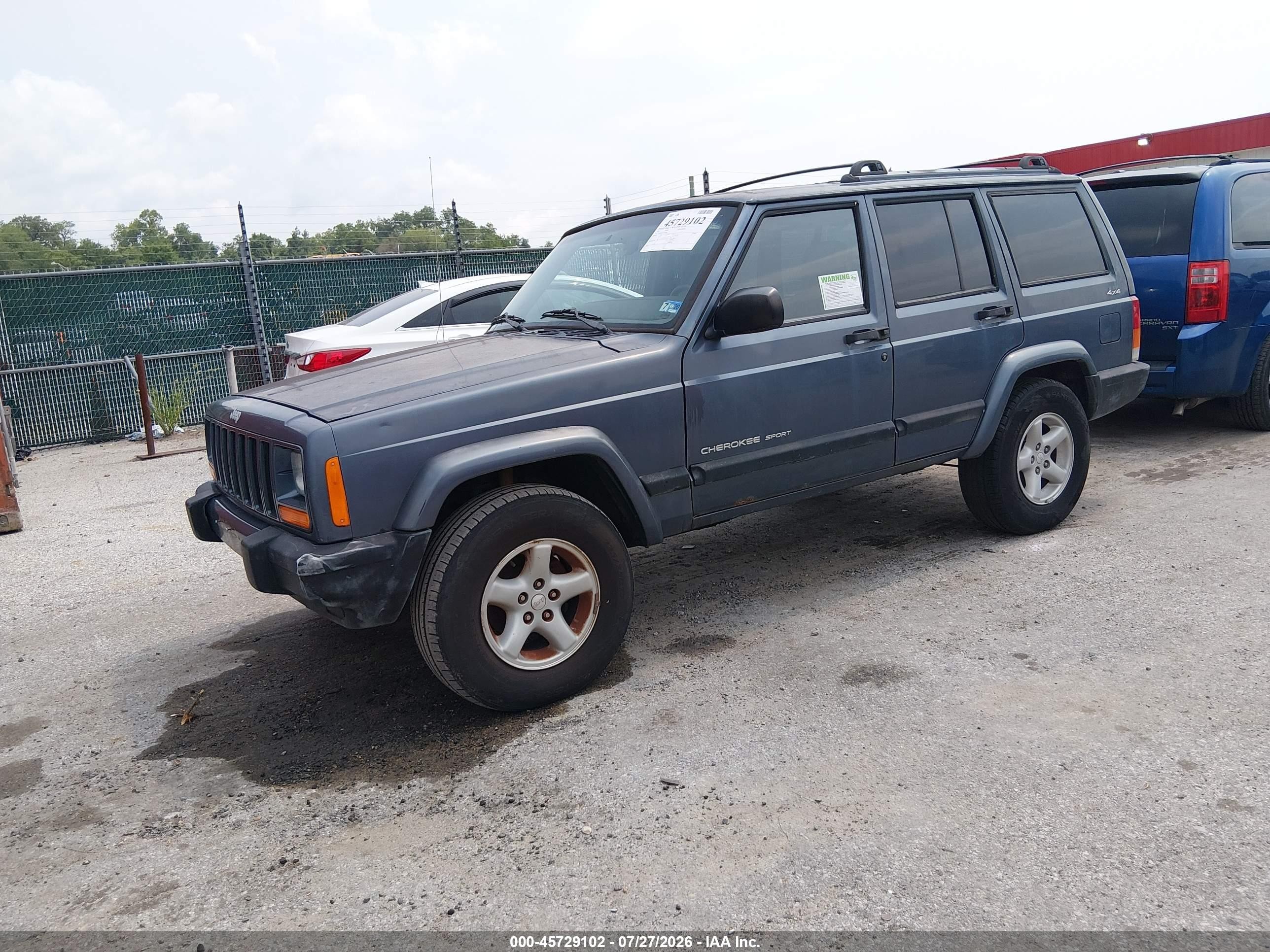 2001 Jeep Cherokee Sport Gray vin: 1J4FF48S21L579380
