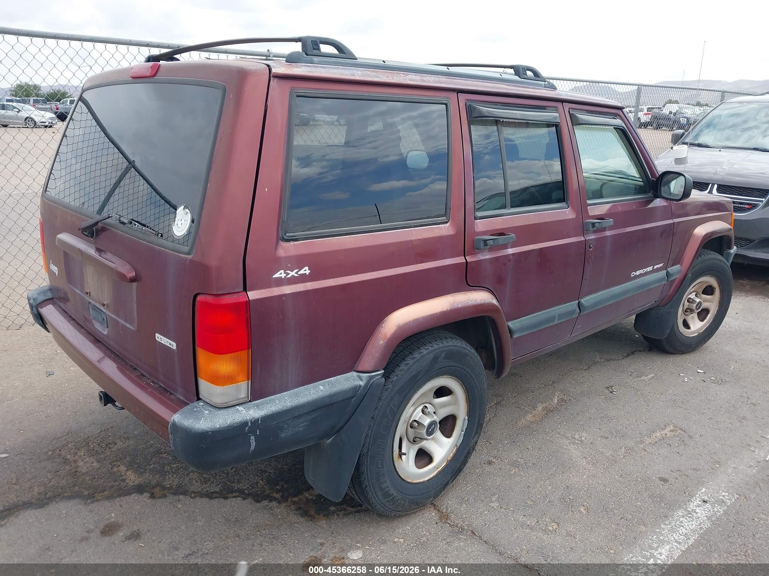 2001 Jeep Cherokee Sport Maroon vin: 1J4FF48S31L504526