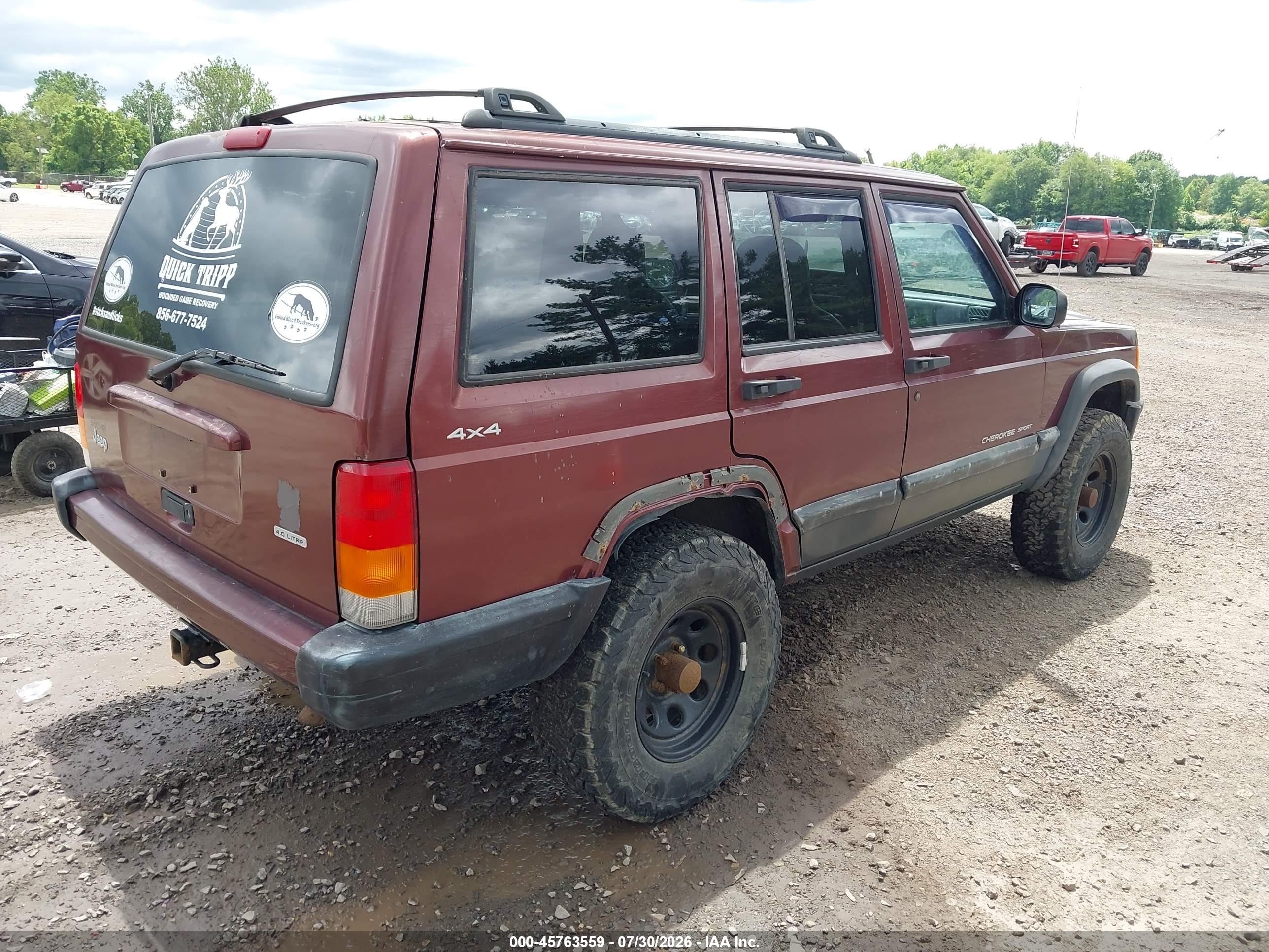 2001 Jeep Cherokee Sport Maroon vin: 1J4FF48S71L557083