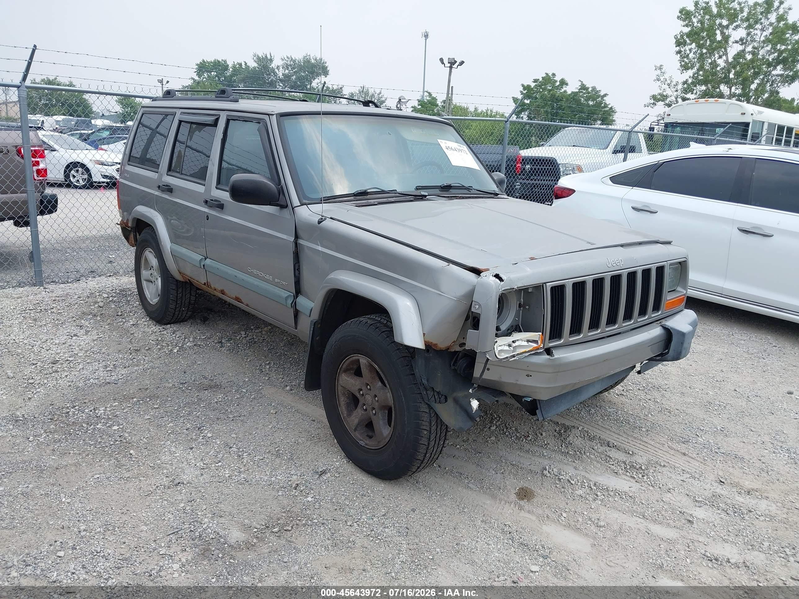 2000 Jeep Cherokee Sport Gray vin: 1J4FF48S7YL141285