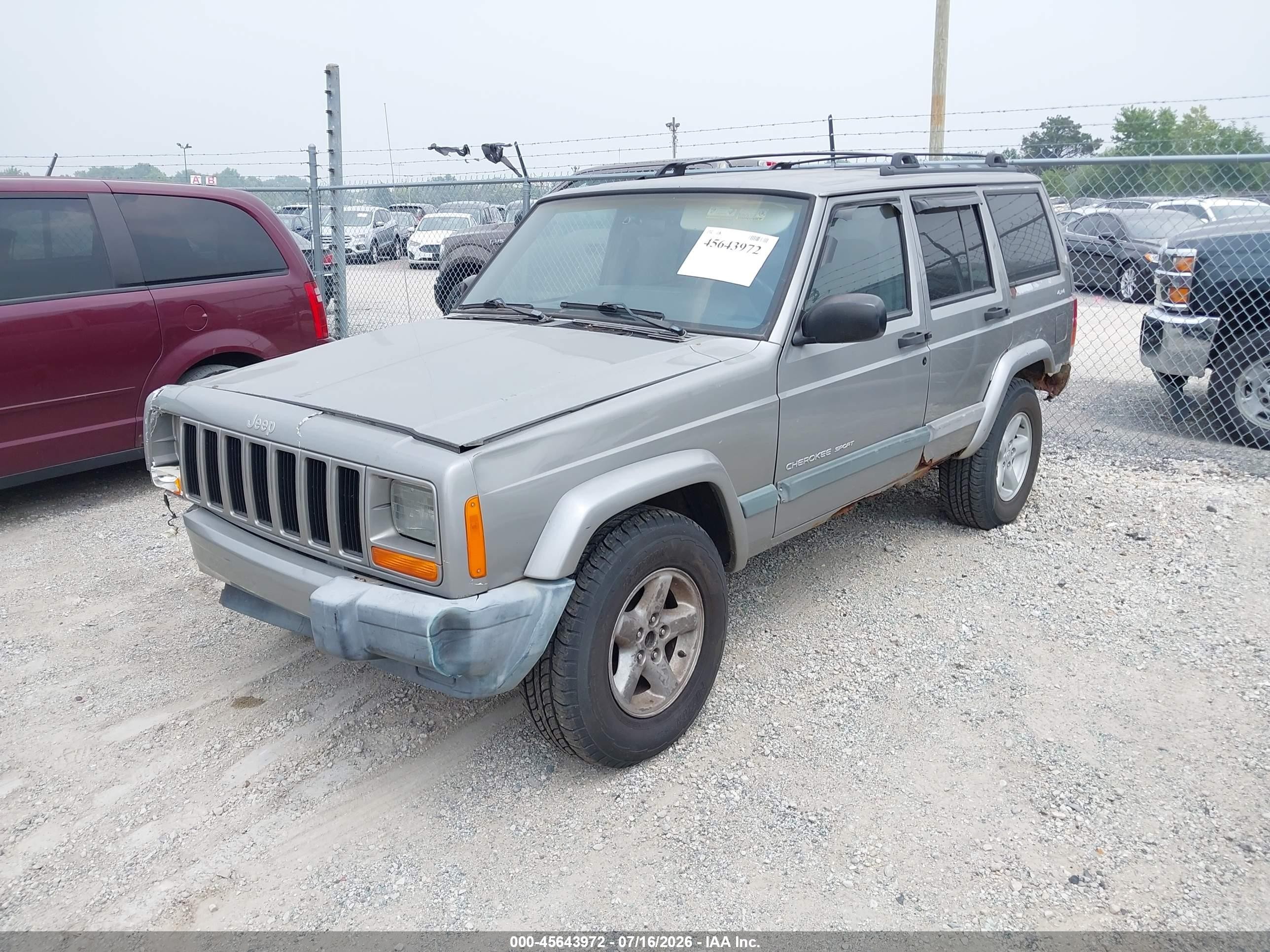 2000 Jeep Cherokee Sport Gray vin: 1J4FF48S7YL141285