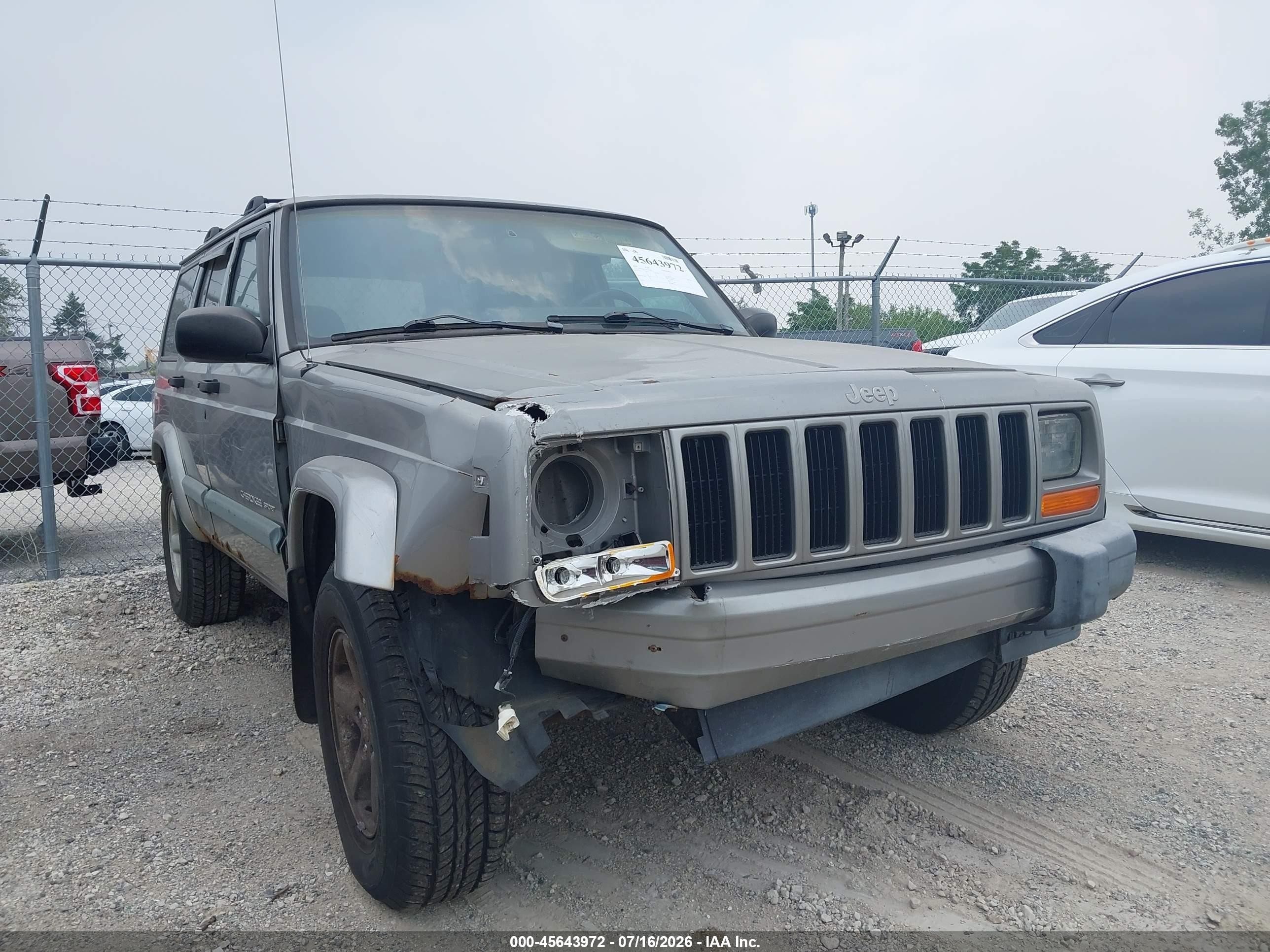 2000 Jeep Cherokee Sport Gray vin: 1J4FF48S7YL141285