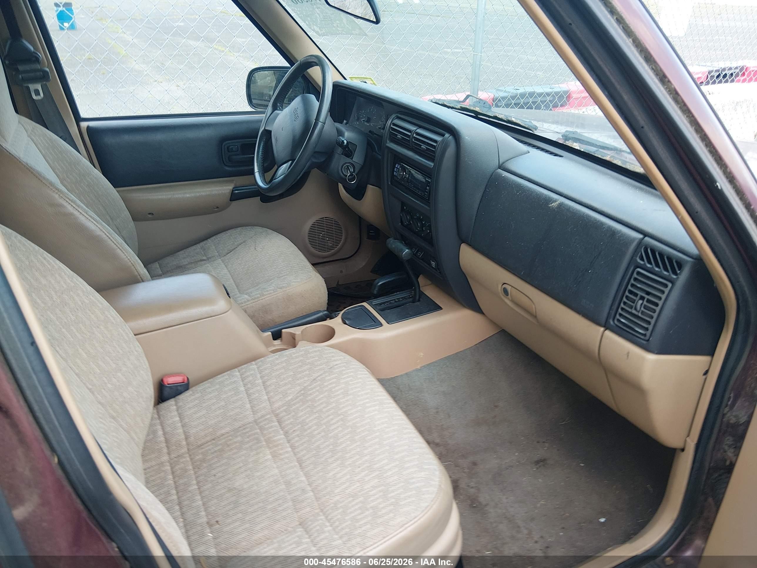 2000 Jeep Cherokee Sport Red vin: 1J4FF48S7YL249258