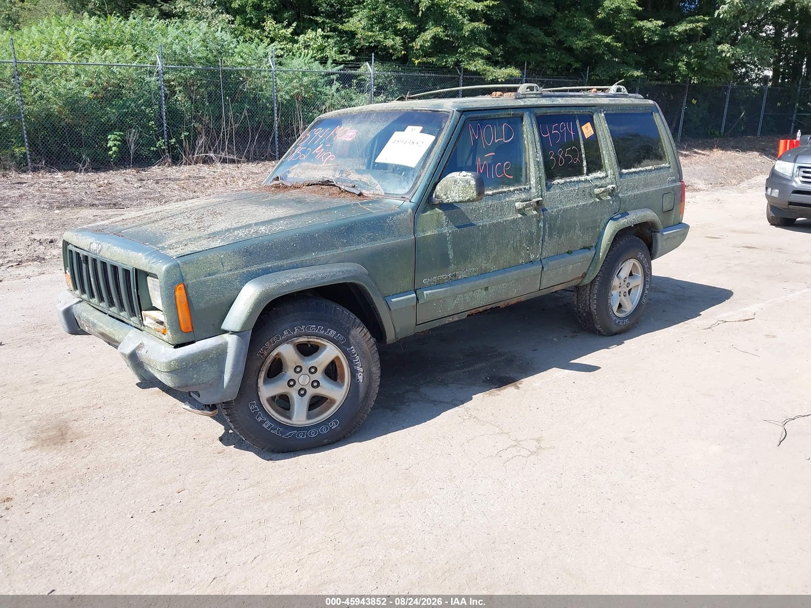 2000 Jeep Cherokee Sport Зеленый vin: 1J4FF48S8YL139075