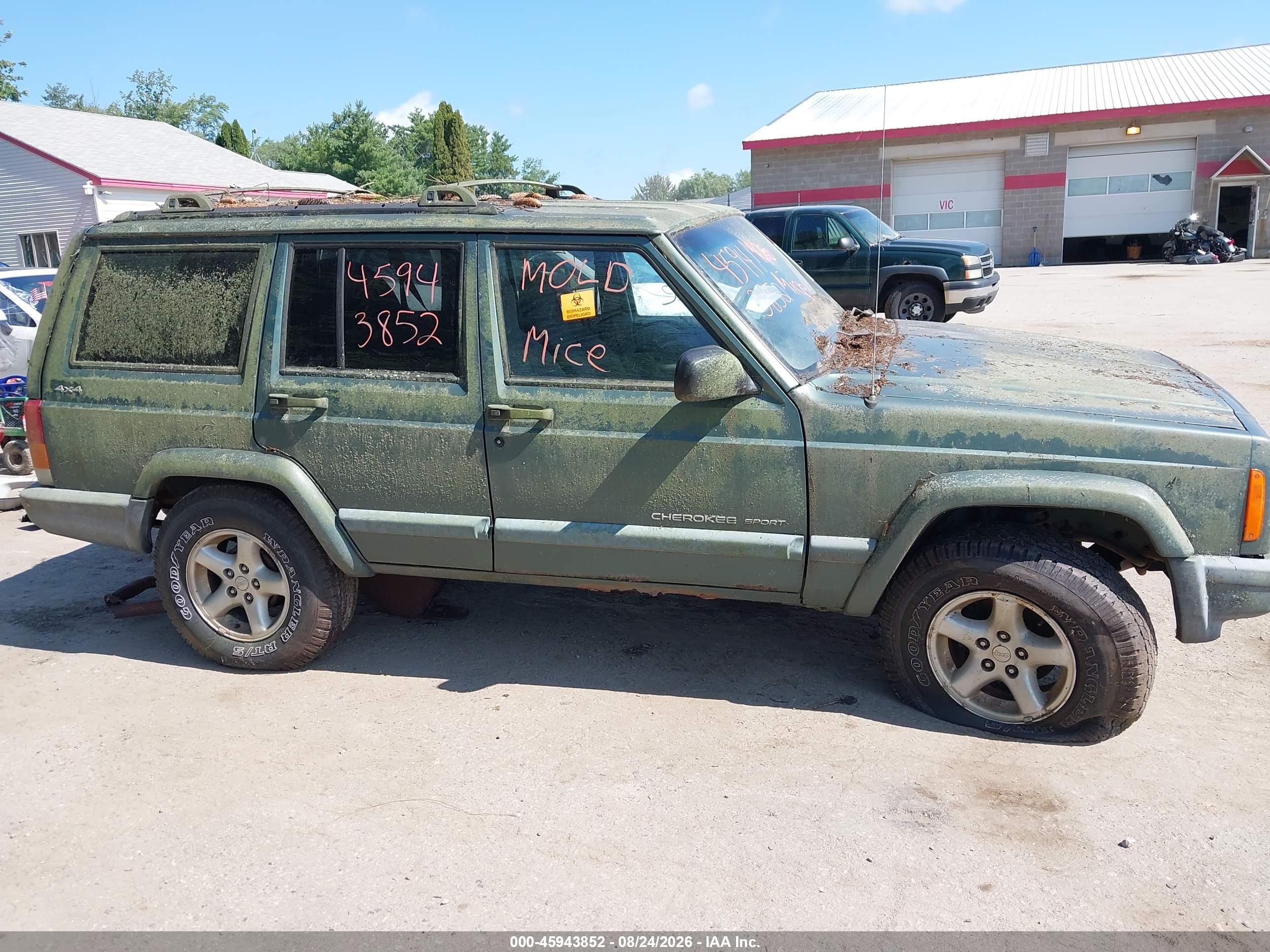 2000 Jeep Cherokee Sport Зеленый vin: 1J4FF48S8YL139075