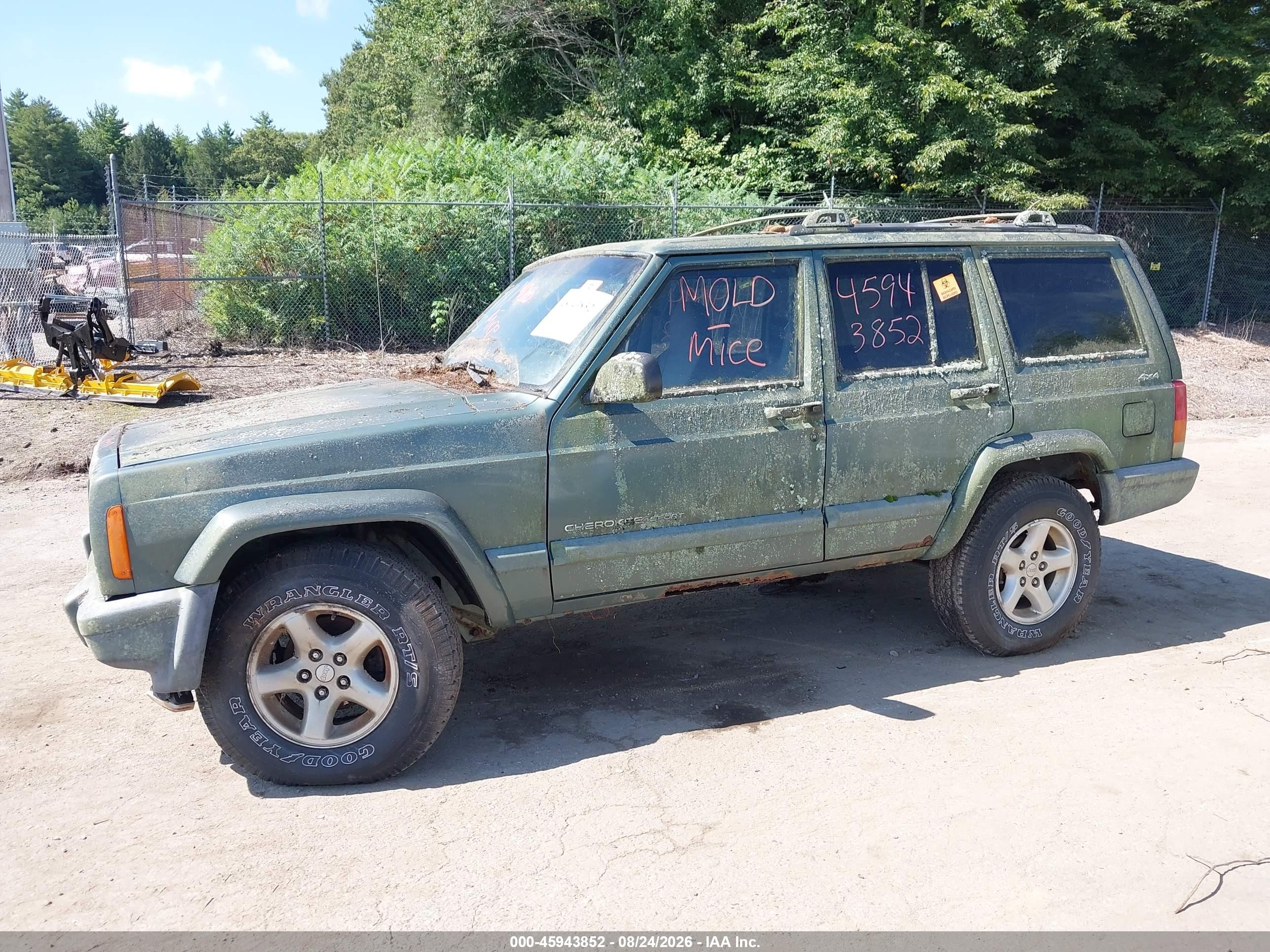 2000 Jeep Cherokee Sport Зеленый vin: 1J4FF48S8YL139075