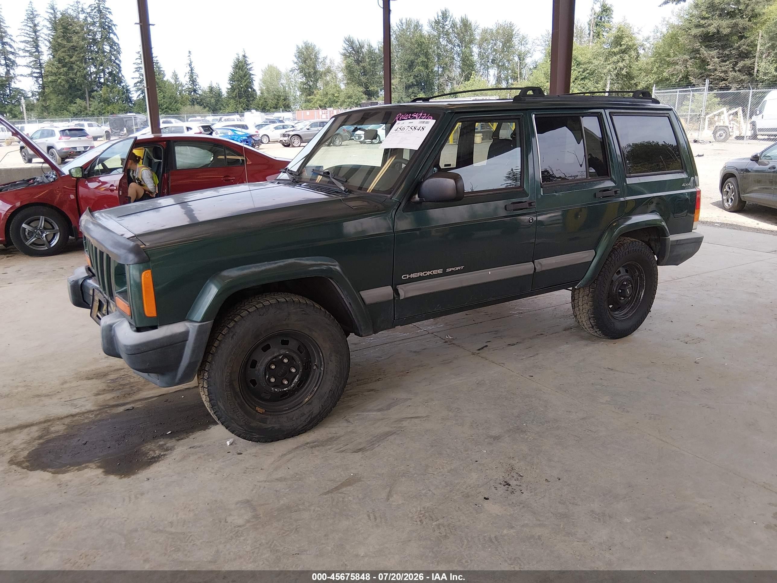 2000 Jeep Cherokee Sport Green vin: 1J4FF48S8YL162811