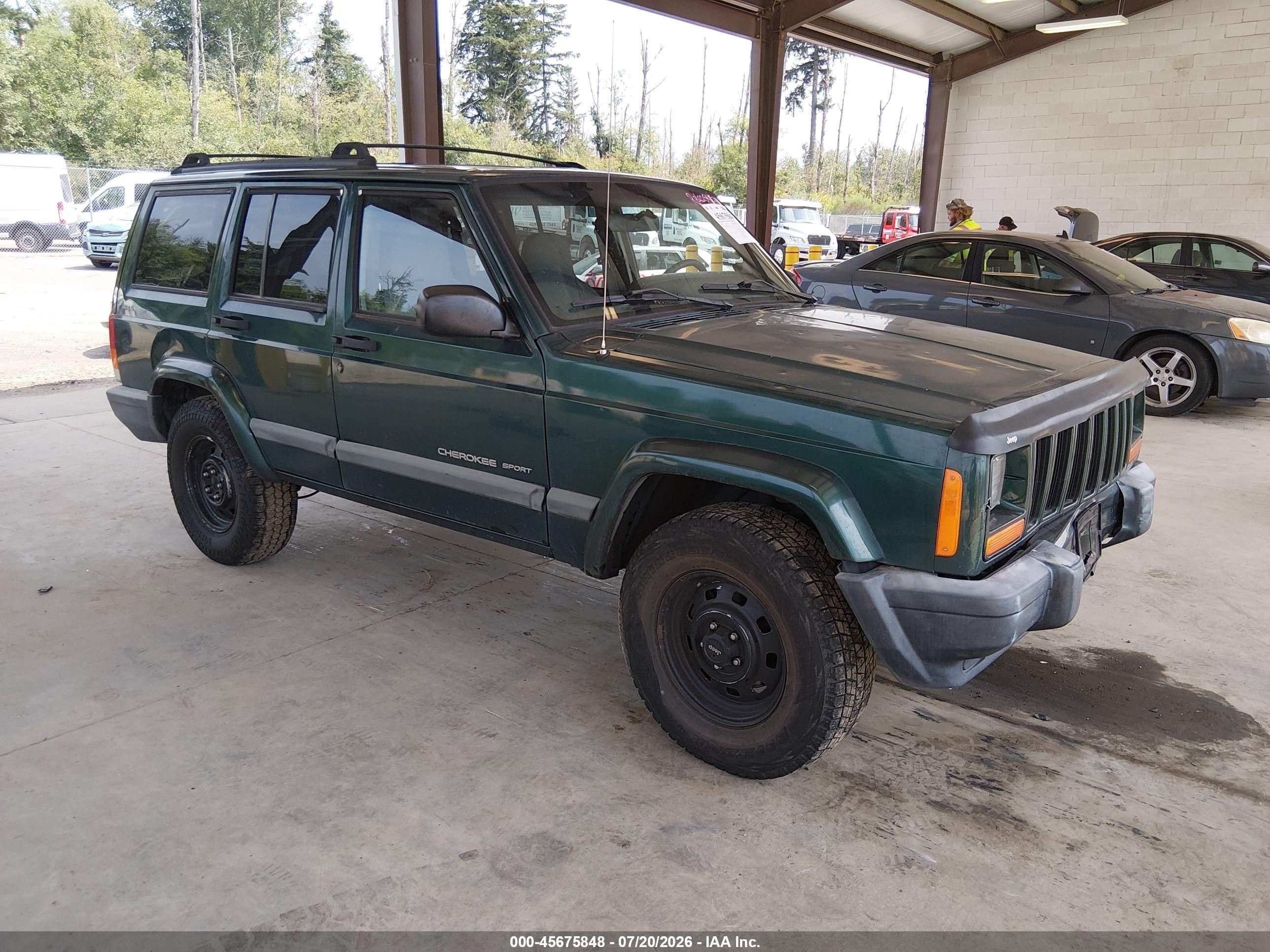 2000 Jeep Cherokee Sport Green vin: 1J4FF48S8YL162811