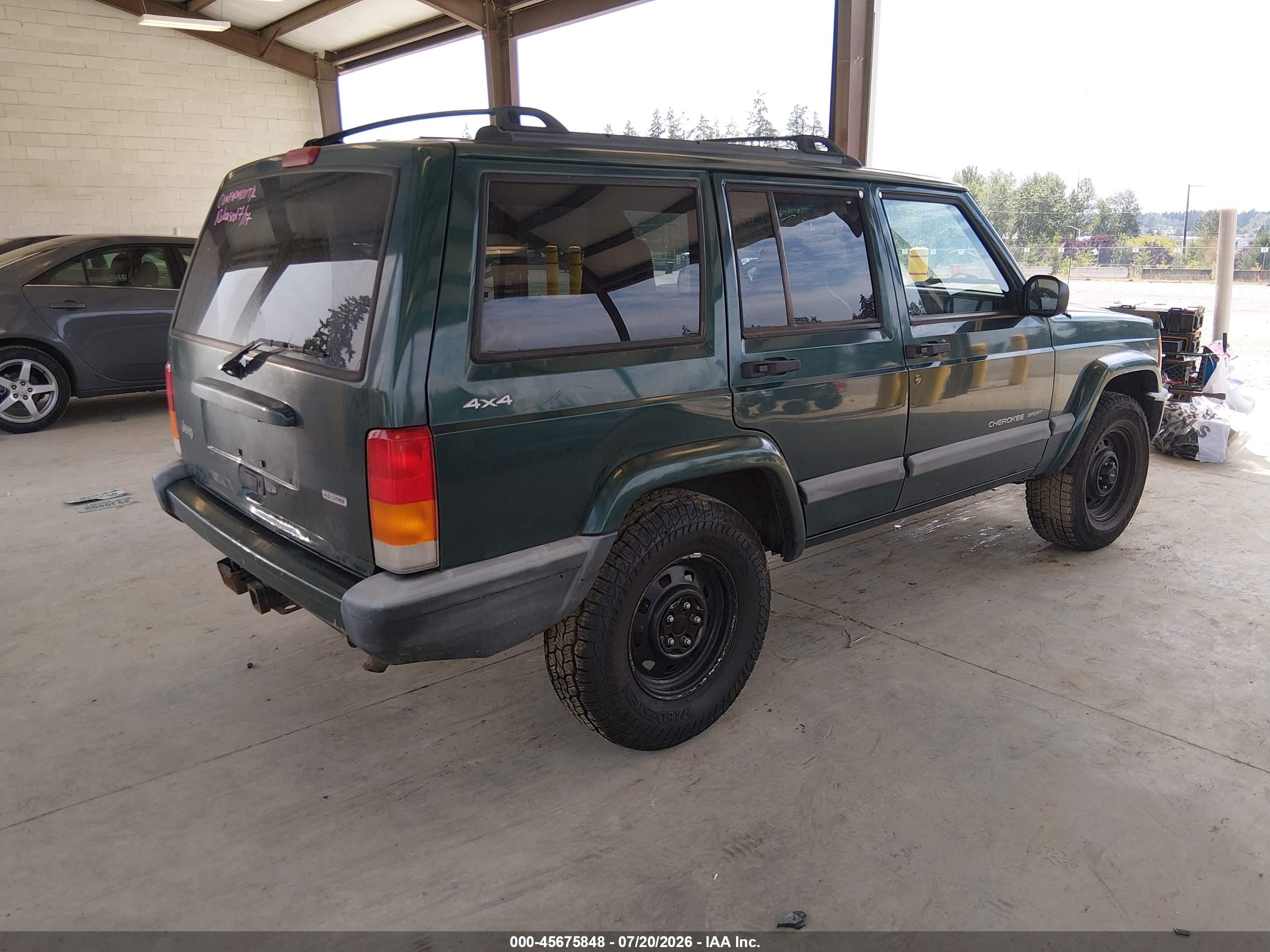 2000 Jeep Cherokee Sport Green vin: 1J4FF48S8YL162811