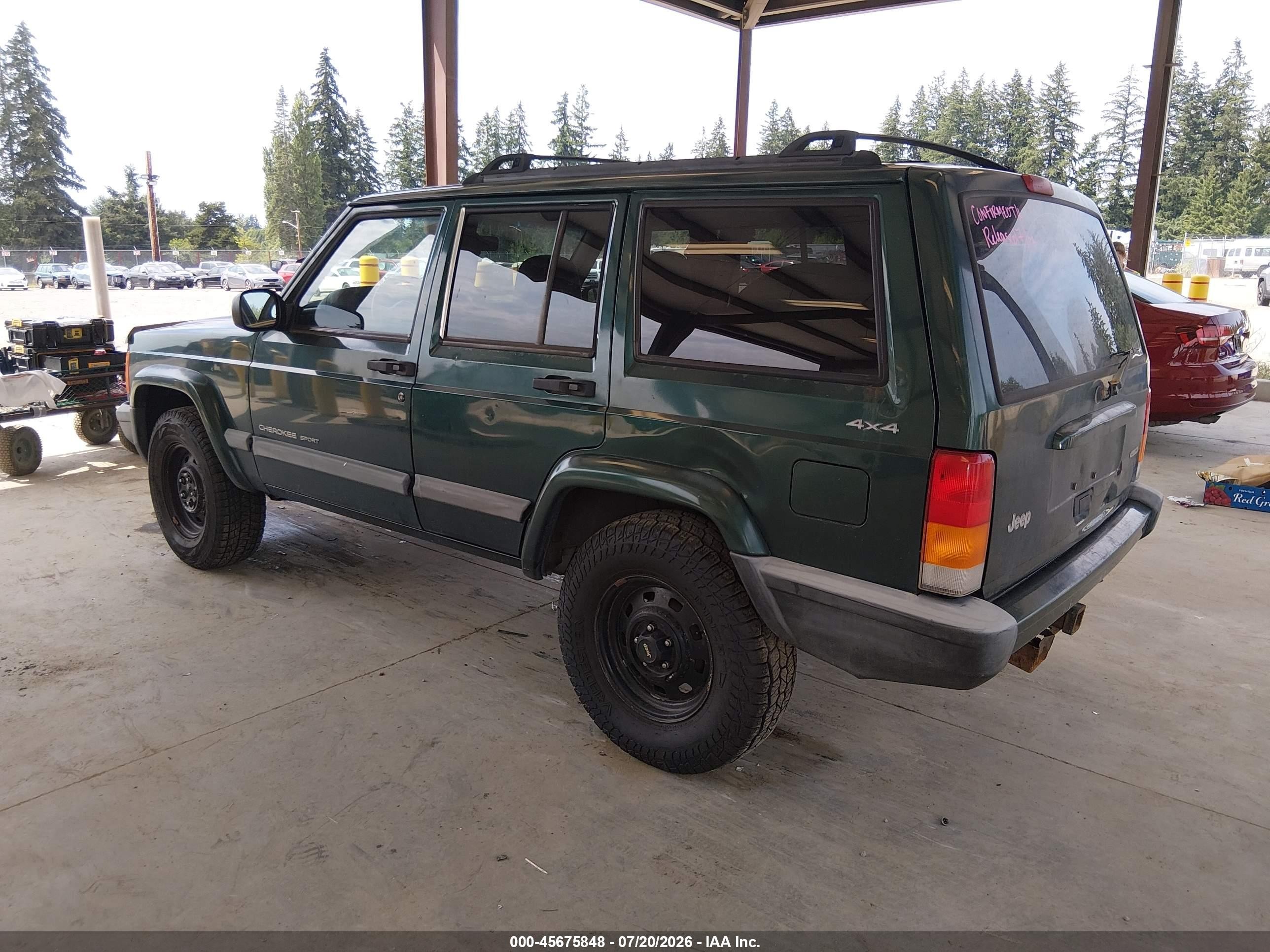 2000 Jeep Cherokee Sport Green vin: 1J4FF48S8YL162811