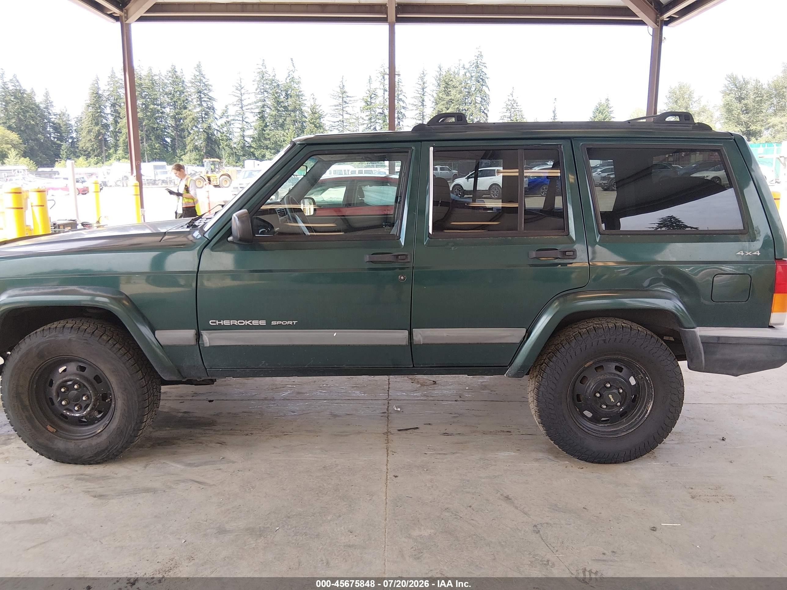 2000 Jeep Cherokee Sport Green vin: 1J4FF48S8YL162811
