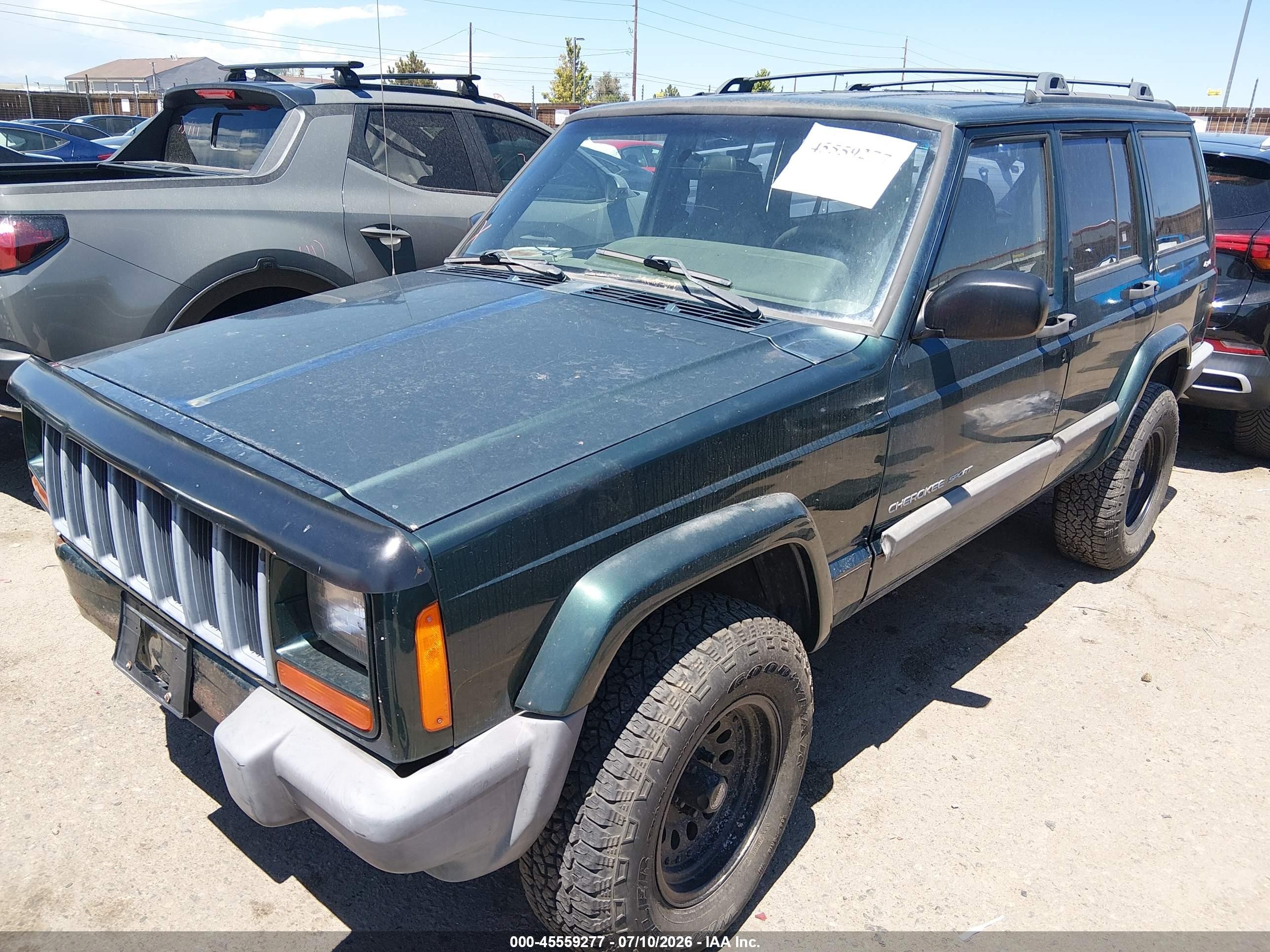 2001 Jeep Cherokee Sport Зеленый vin: 1J4FF48S91L557862