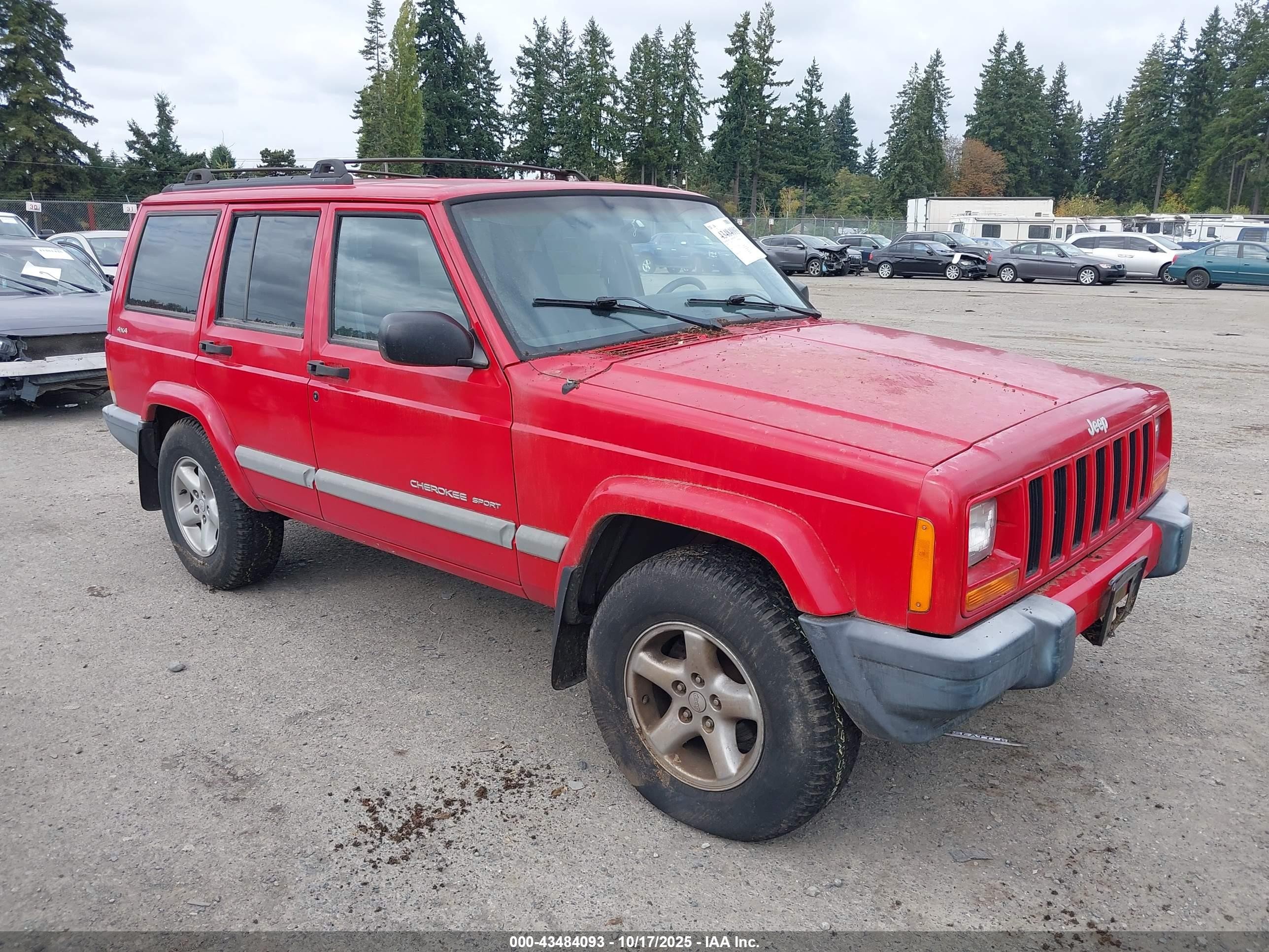 2001 Jeep Cherokee Sport Red vin: 1J4FF48S91L572331
