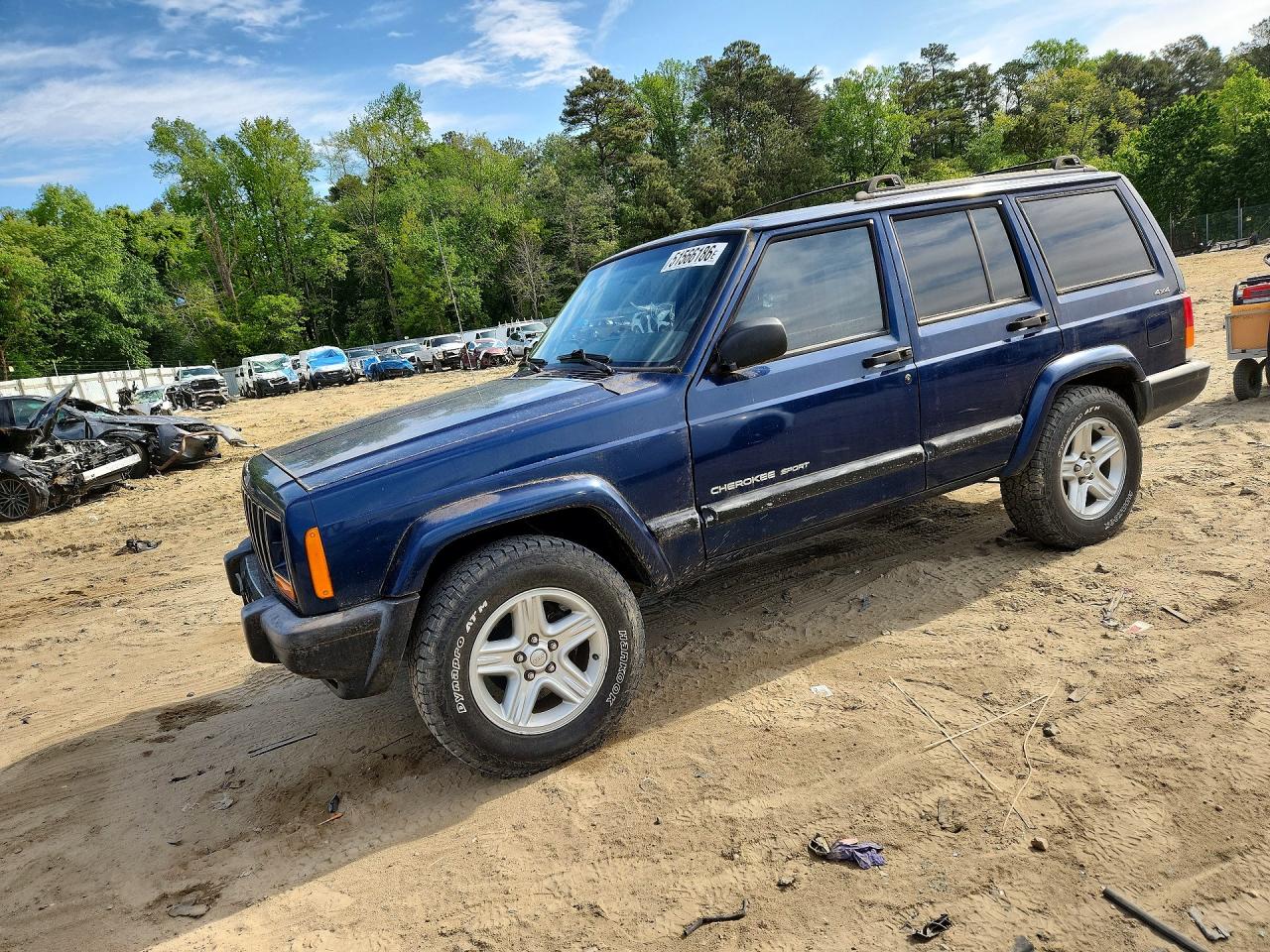 2001 Jeep Cherokee Sport Синий vin: 1J4FF48S91L580798