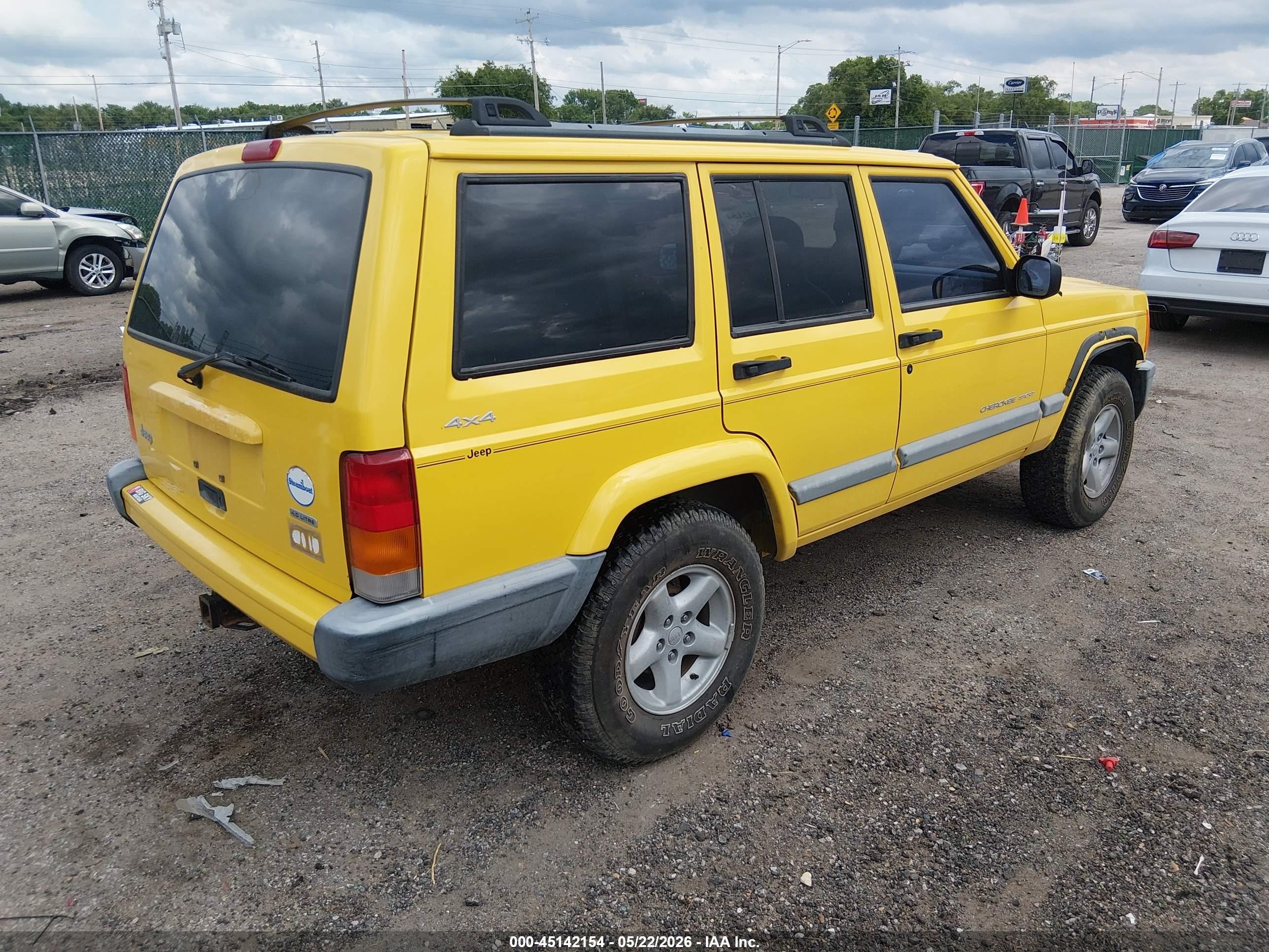 2001 Jeep Cherokee Sport Yellow vin: 1J4FF48S91L581840