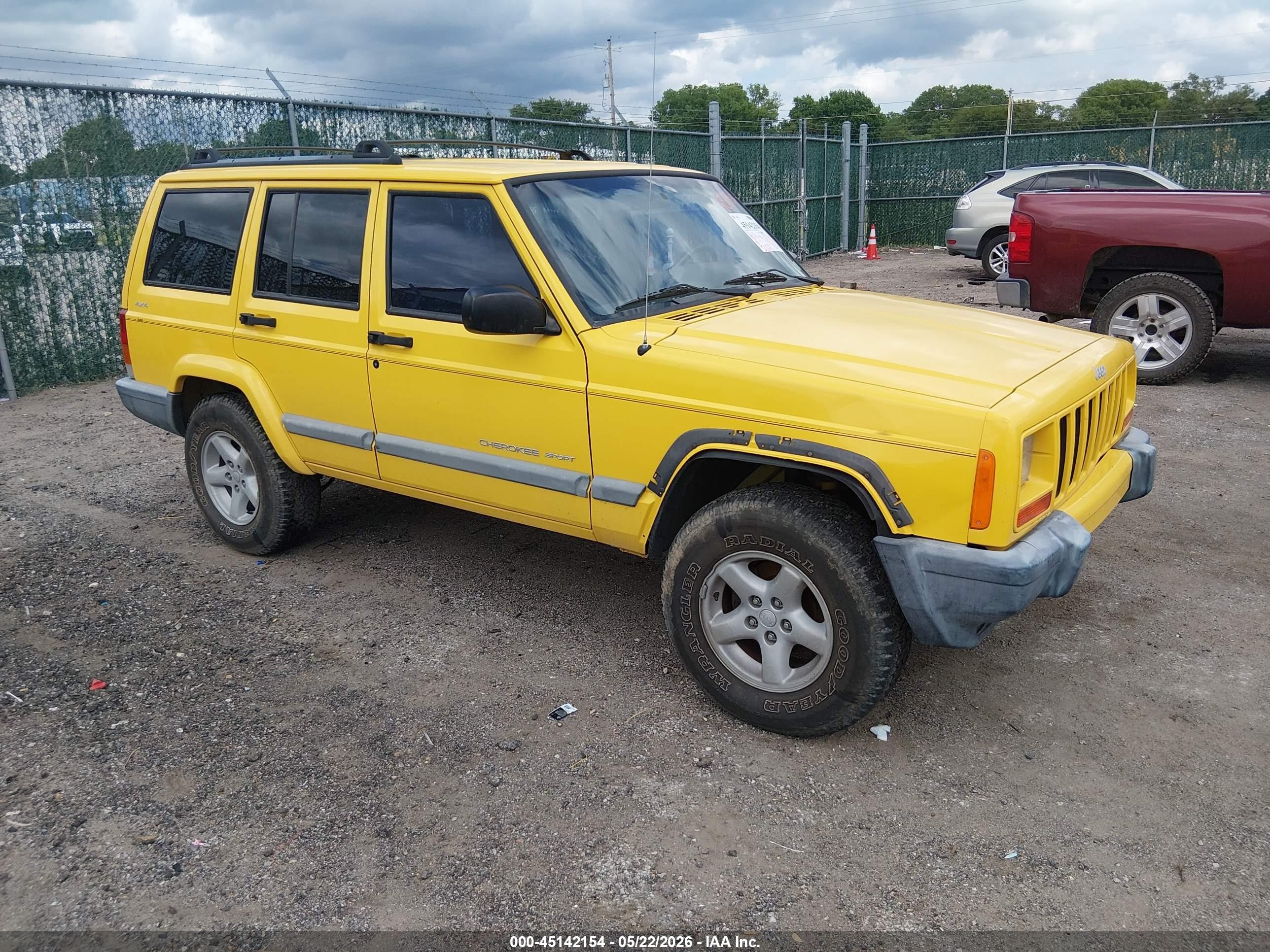 2001 Jeep Cherokee Sport Yellow vin: 1J4FF48S91L581840