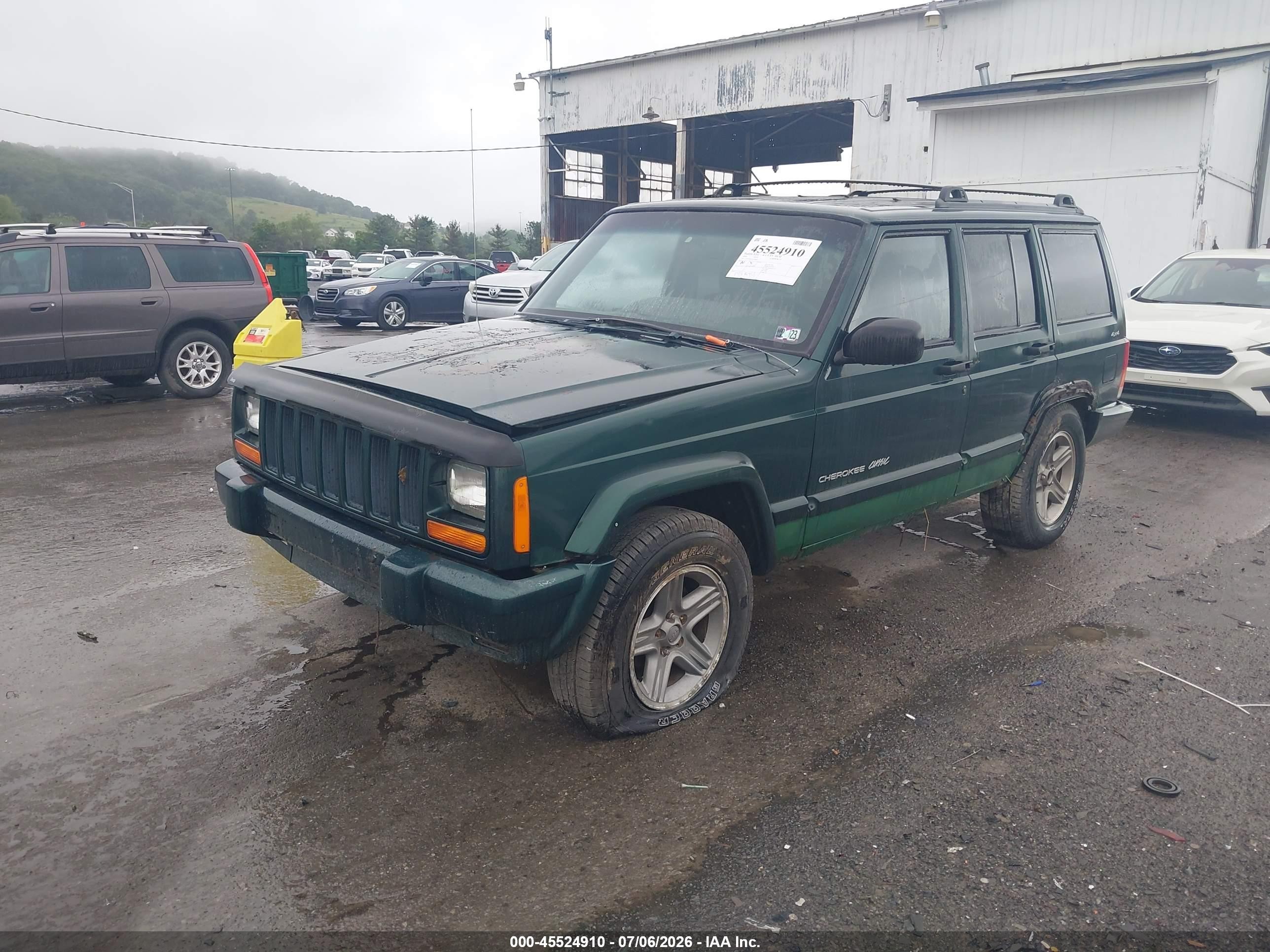2000 Jeep Cherokee Classic Green vin: 1J4FF58S4YL250664