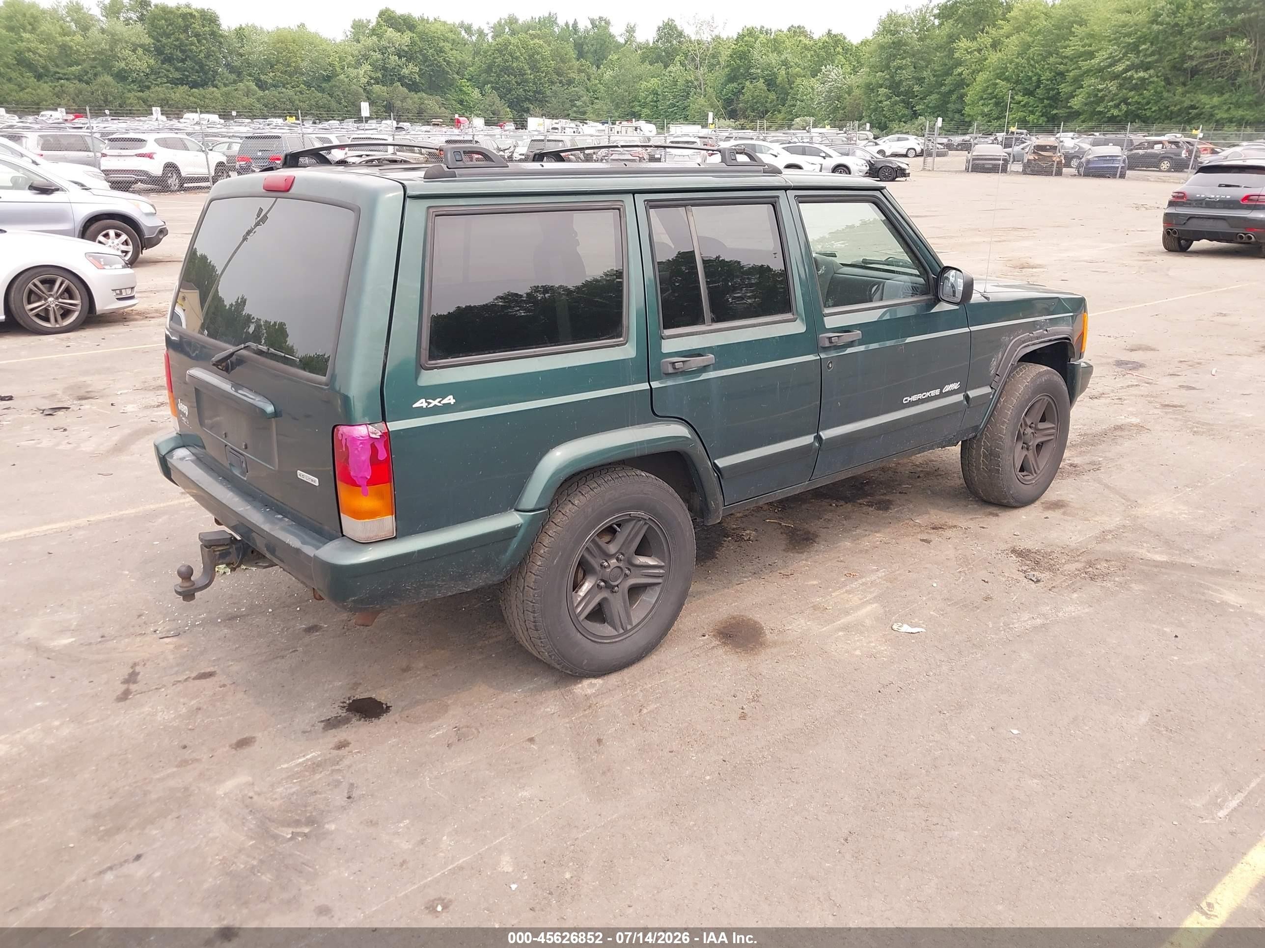 2000 Jeep Cherokee Classic Green vin: 1J4FF58S8YL199007