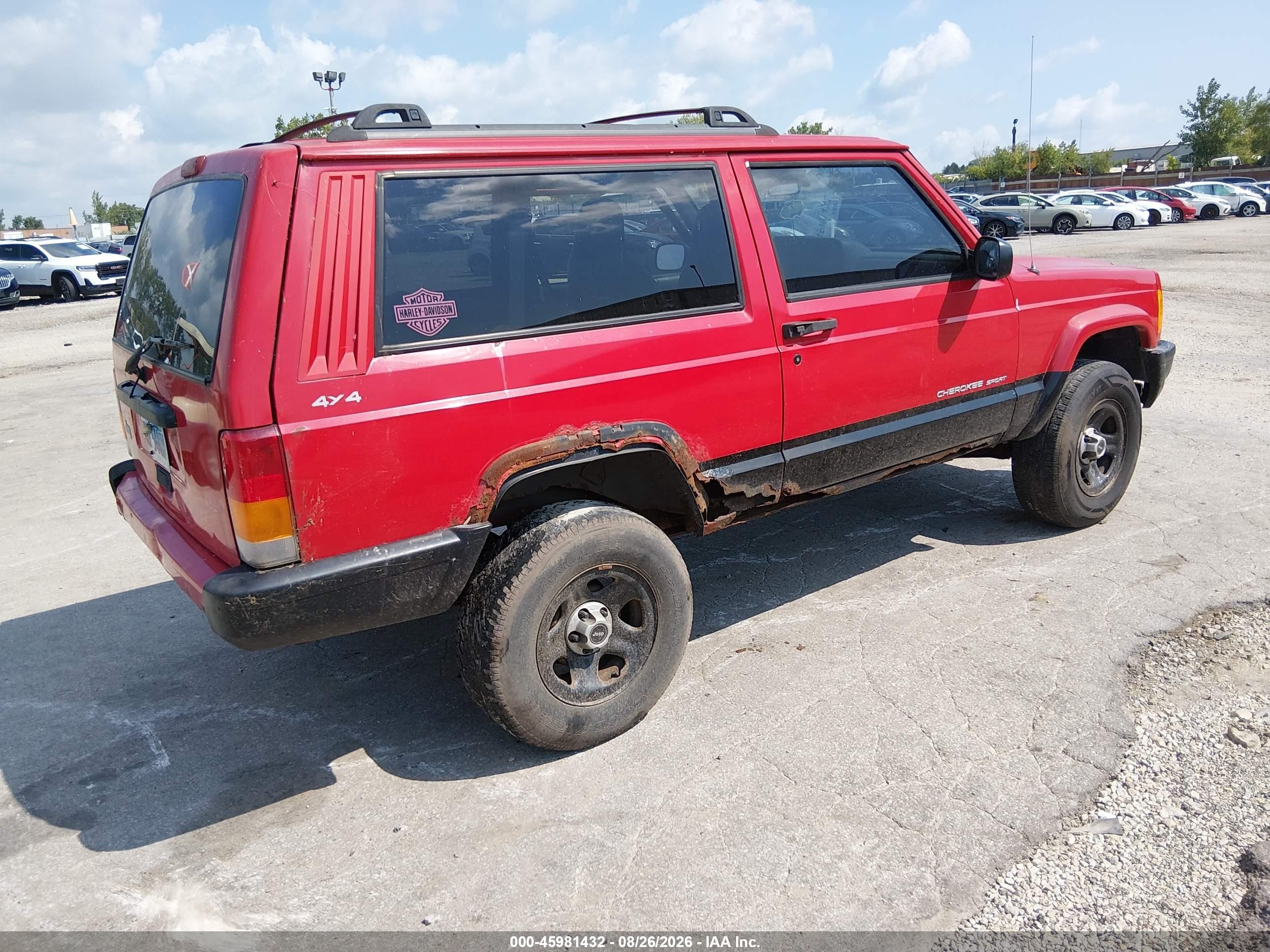 1999 Jeep Cherokee Sport Red vin: 1J4FF67S6XL556822