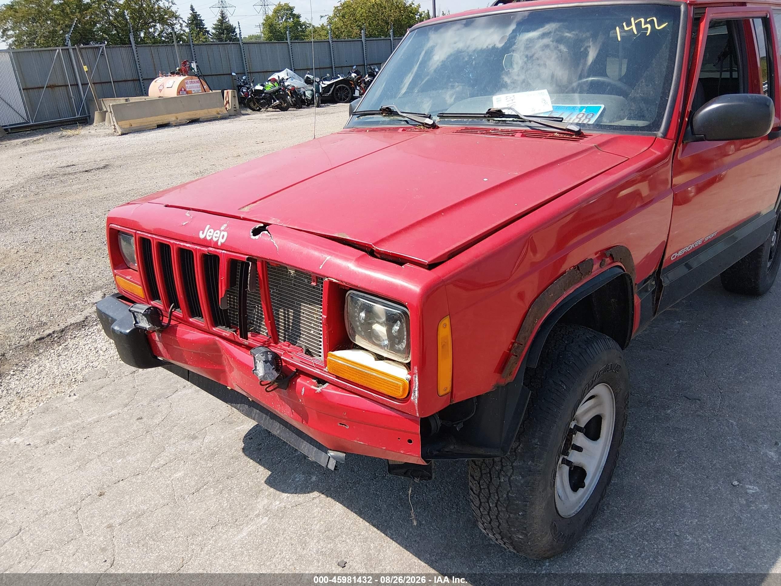 1999 Jeep Cherokee Sport Red vin: 1J4FF67S6XL556822