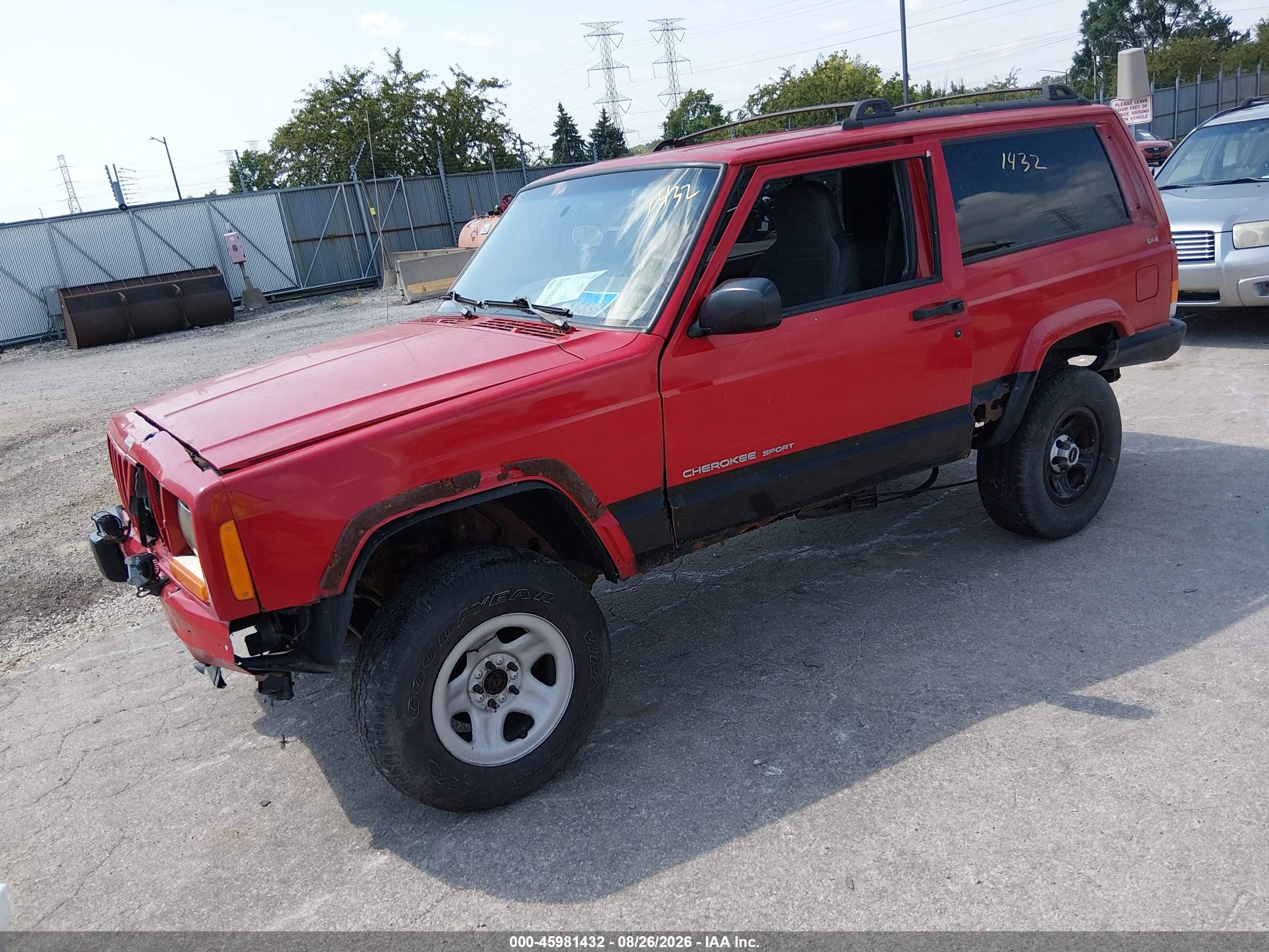 1999 Jeep Cherokee Sport Red vin: 1J4FF67S6XL556822