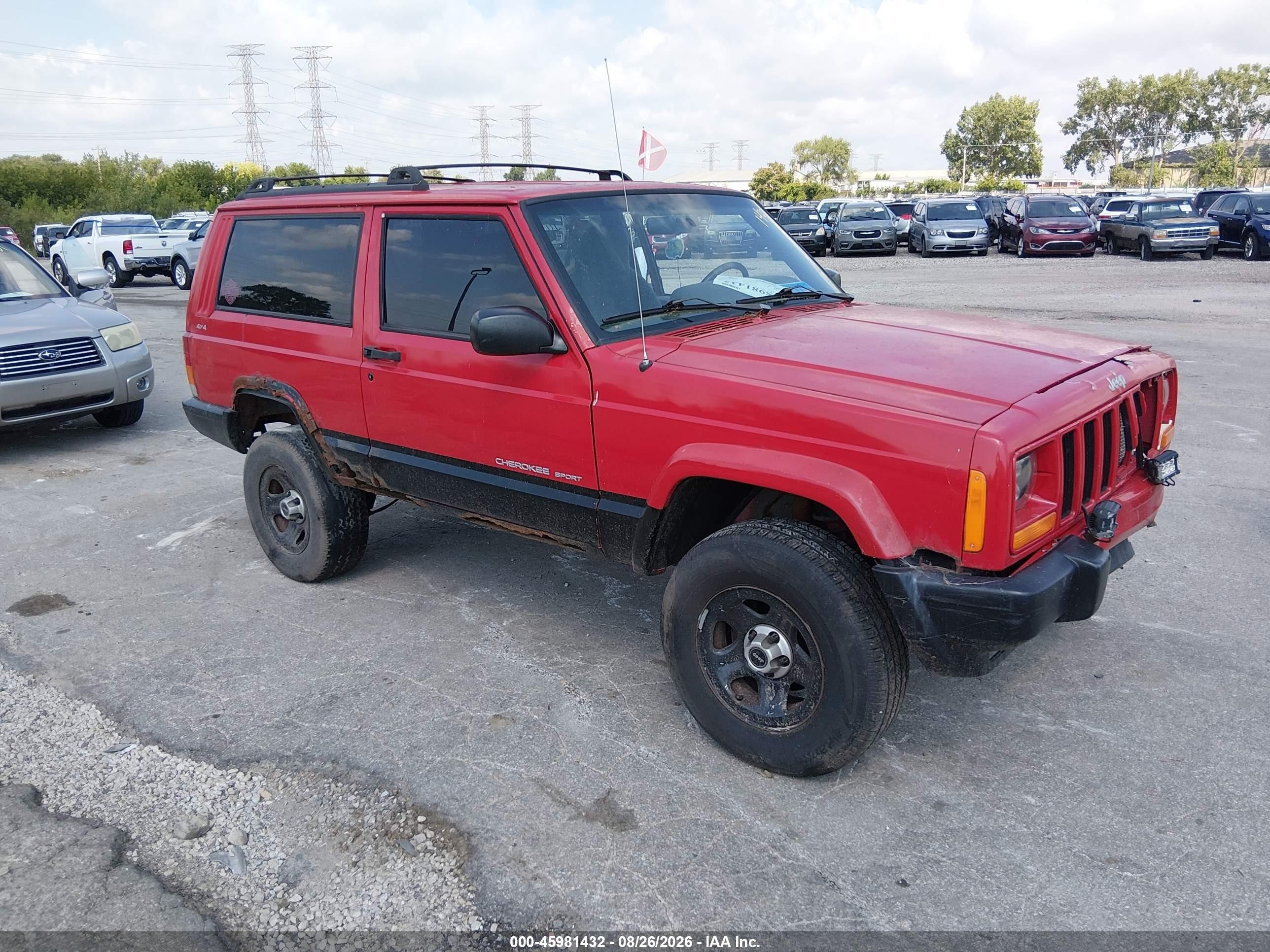 1999 Jeep Cherokee Sport Красный vin: 1J4FF67S6XL556822